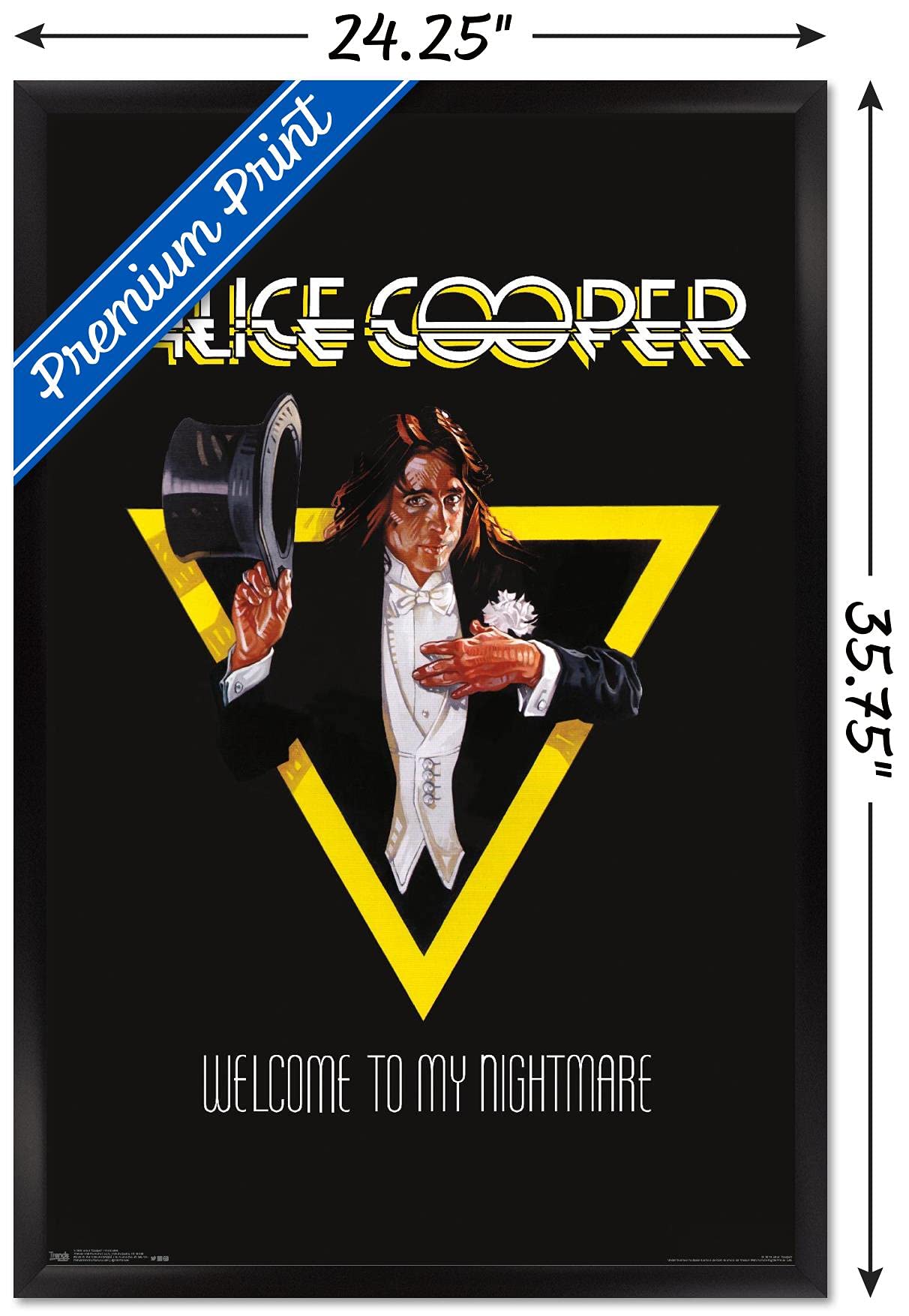 Trends International Alice Cooper - Welcome Wall Poster, 22.375'' X 34'', Black Framed Version