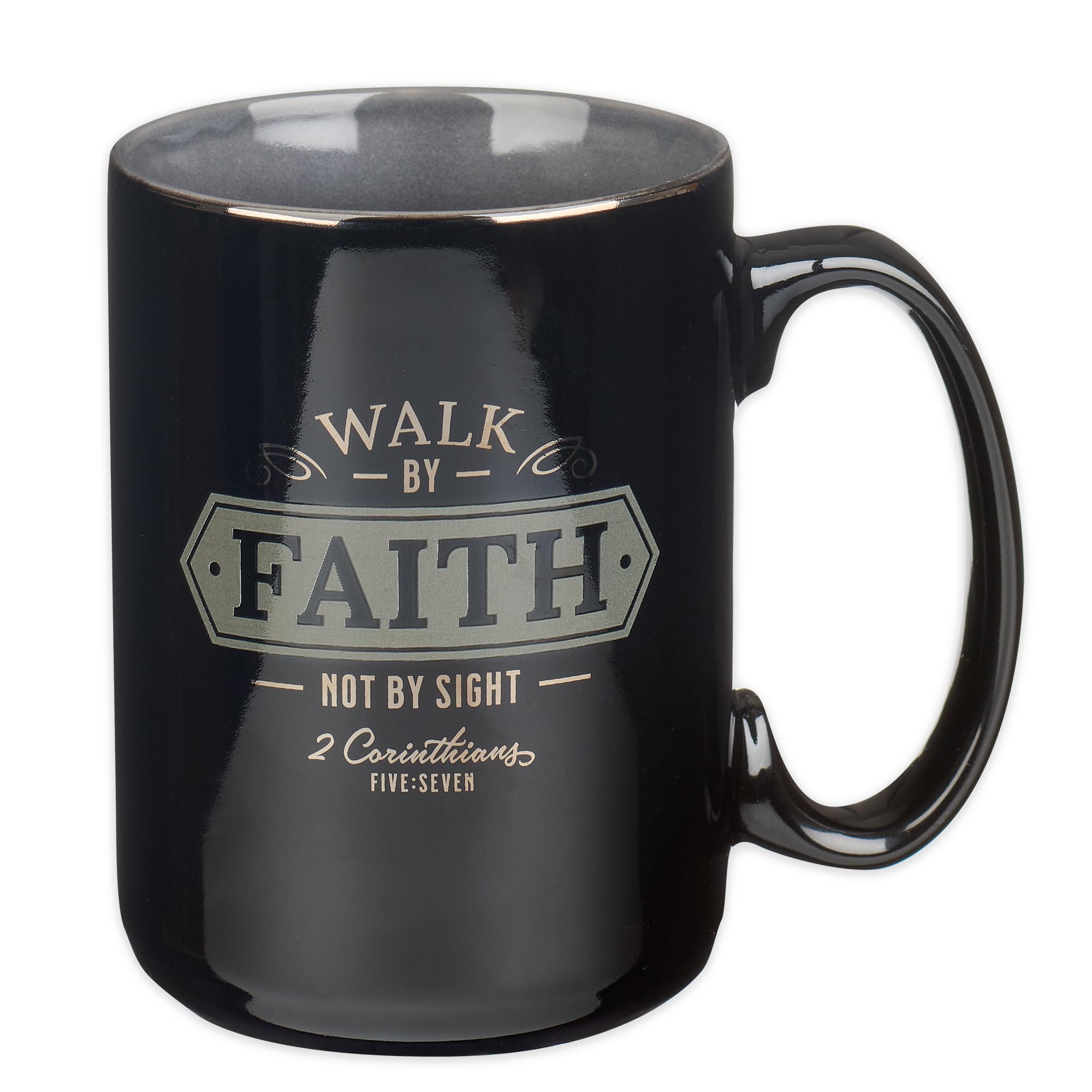 Christian Art Gifts Large Ceramic Bible Verse Coffee & Tea Mug For Men: Walk By Faith - 2 Corinthians 5:7 Inspirational Scriptur