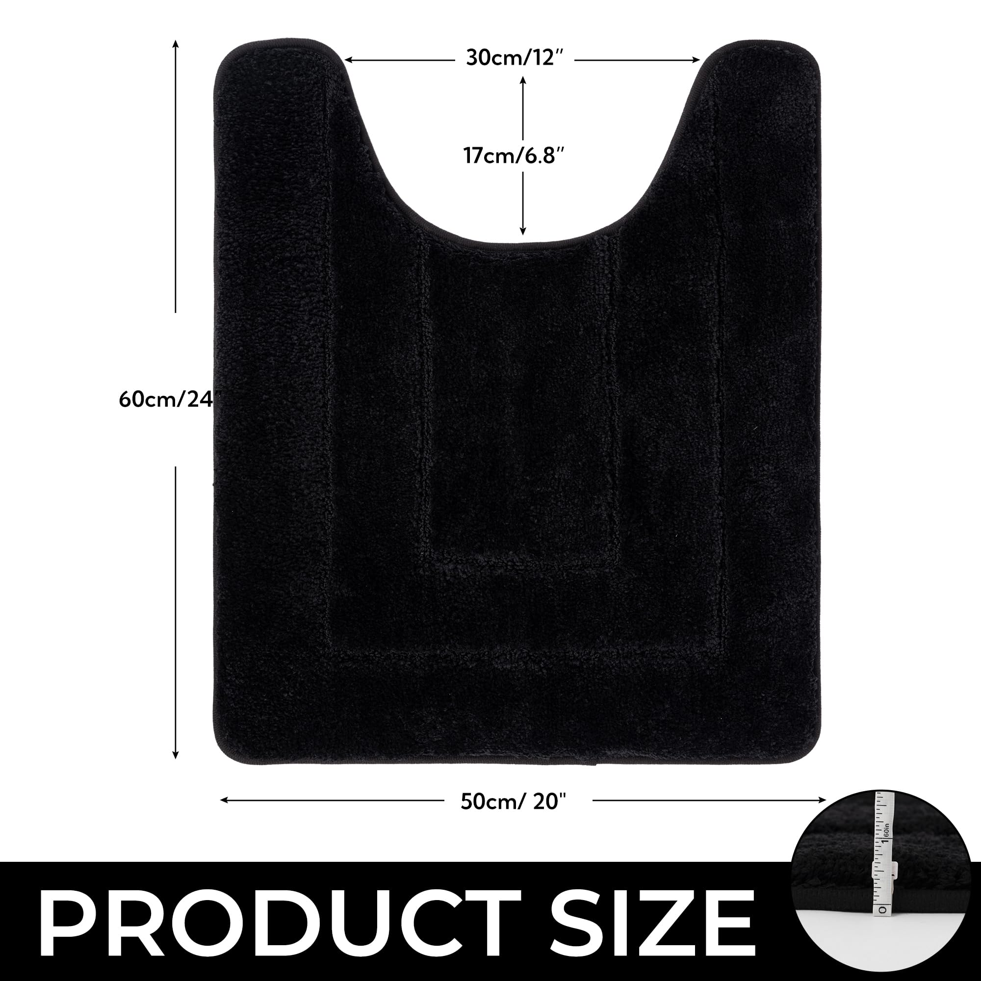 Granny Says Bathroom Toilet Rugs U Shaped, Bath Mats For Bathroom, Bathroom Rugs Non Slip Washable, Absorbent Microfiber Toilet