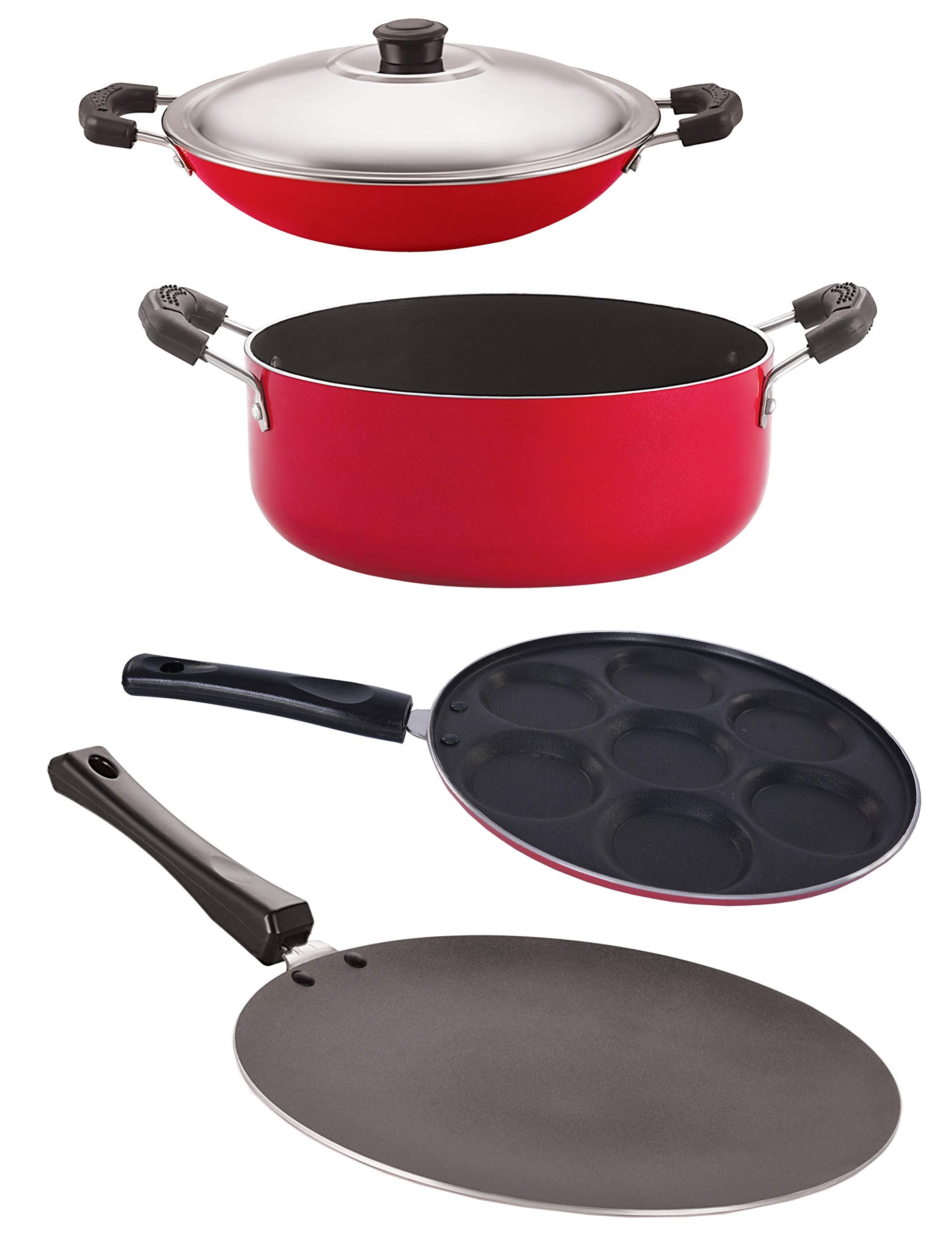 Nirlon NonStick Cookware Kitchen Cooking Essential Combo Set (Ct11_Ac_Up7_Cs24)