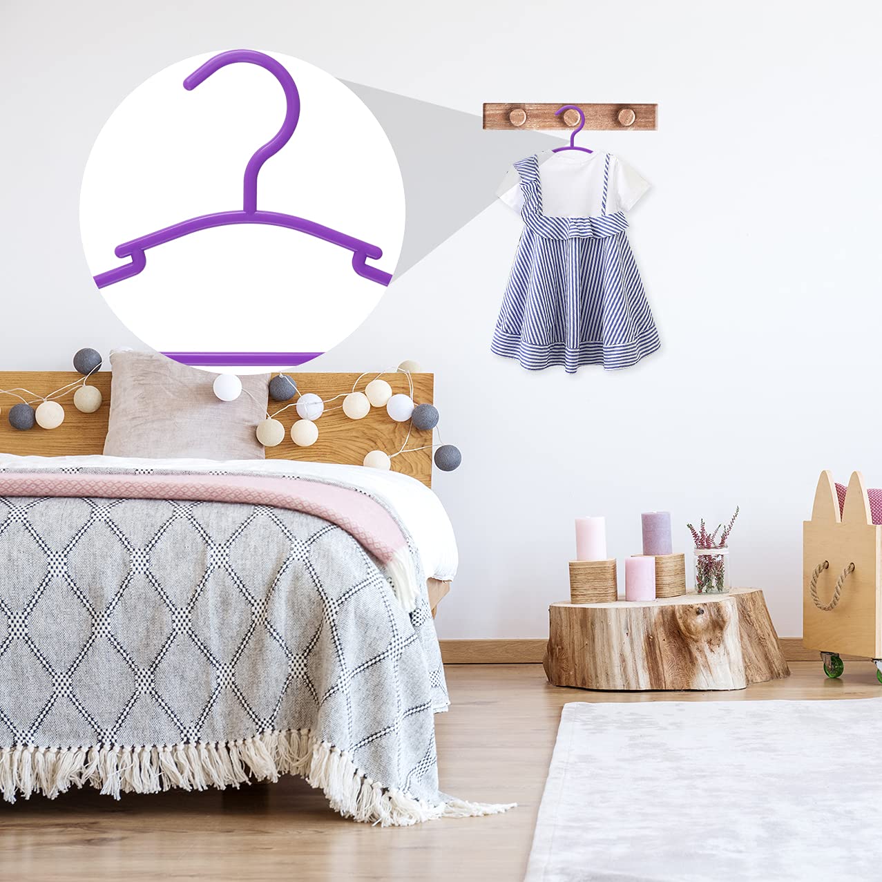 Goodtou Kids Hangers Plastic - Kids Hangers 100 Pack Hangers For Baby Clothes Infant Toddler Childrens Hangers