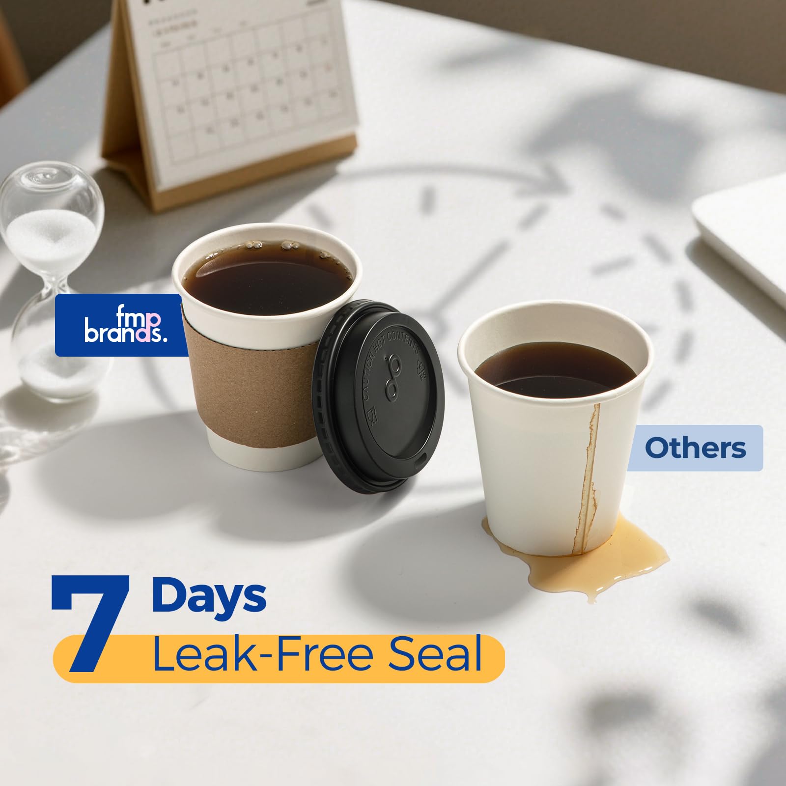 Fit Meal Prep [100 Pack 10 oz Coffee Cups with Lids and Kraft Sleeves  Premium Disposable Paper Coffee Cups  Durable Thickened To Go Hot Cups for Hot Beverage Chocolate Tea Cocoa
