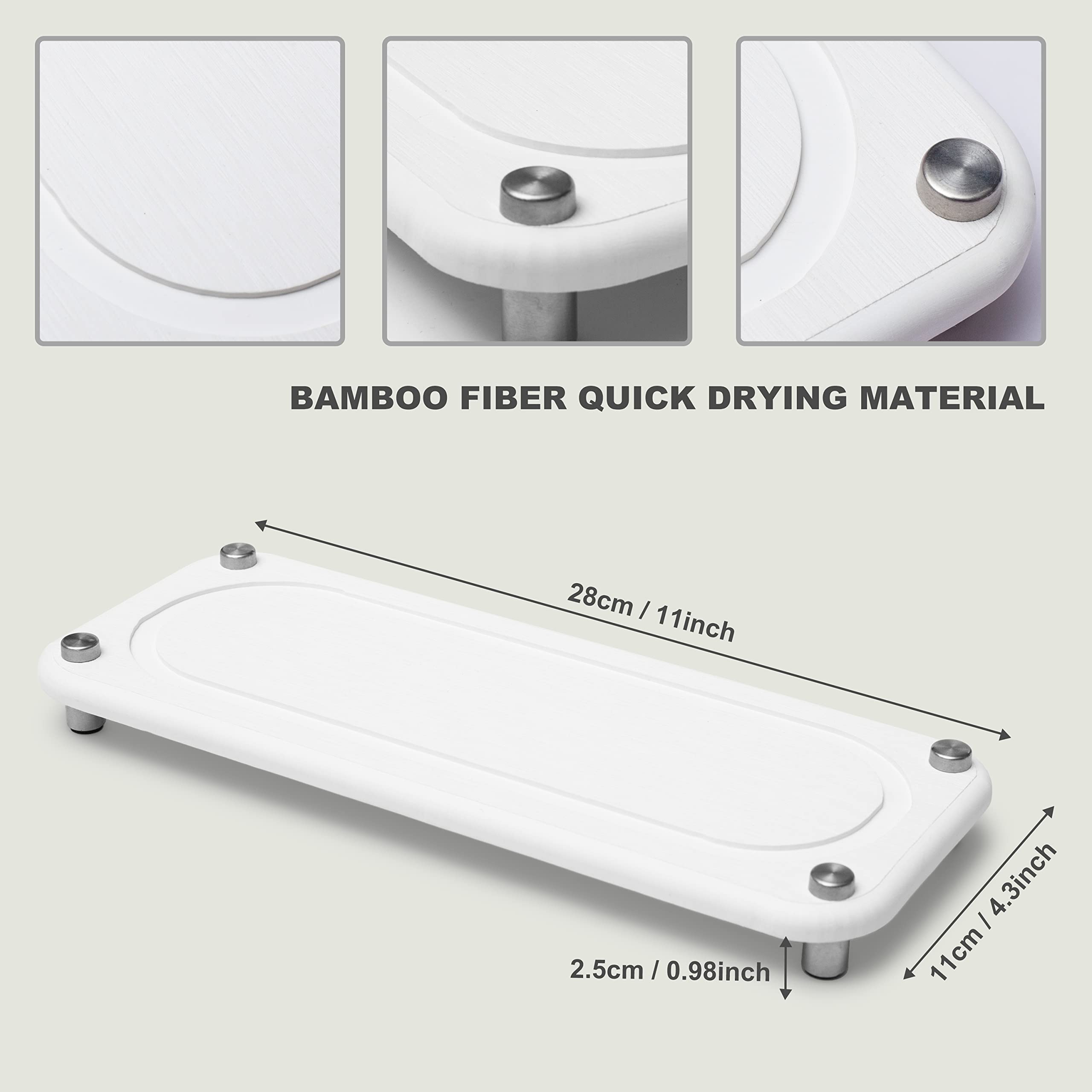Instant Dry Sink Tray For Kitchens & Bathrooms - Quick Drying Water-Absorbing Stone Organizer - Soap Dish - Prevents Moisture Bu