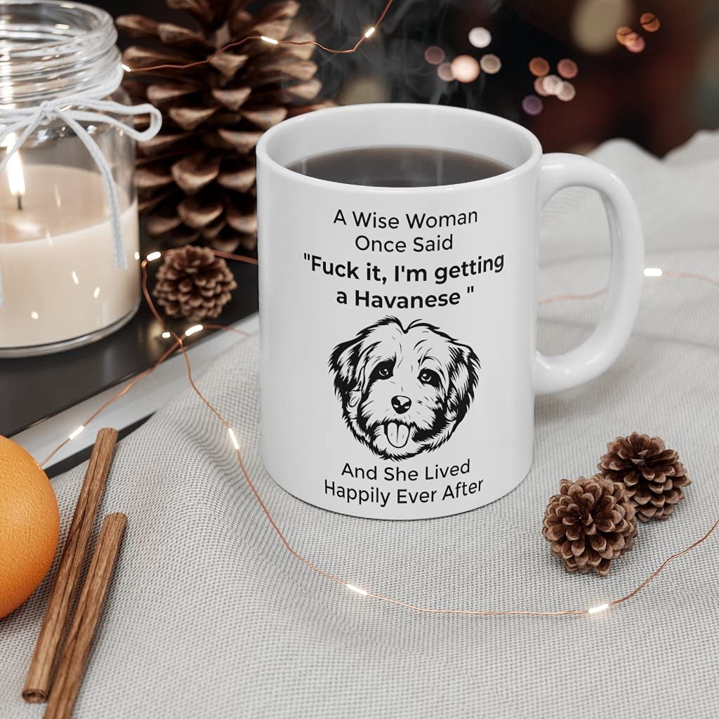 Funny Havanese Gifts For Women Dogs Lovers Dog Mom Mug Mother 'S Day 2024 Christmas Gift Fun Wise Woman Once Said Coffee Cup Whi