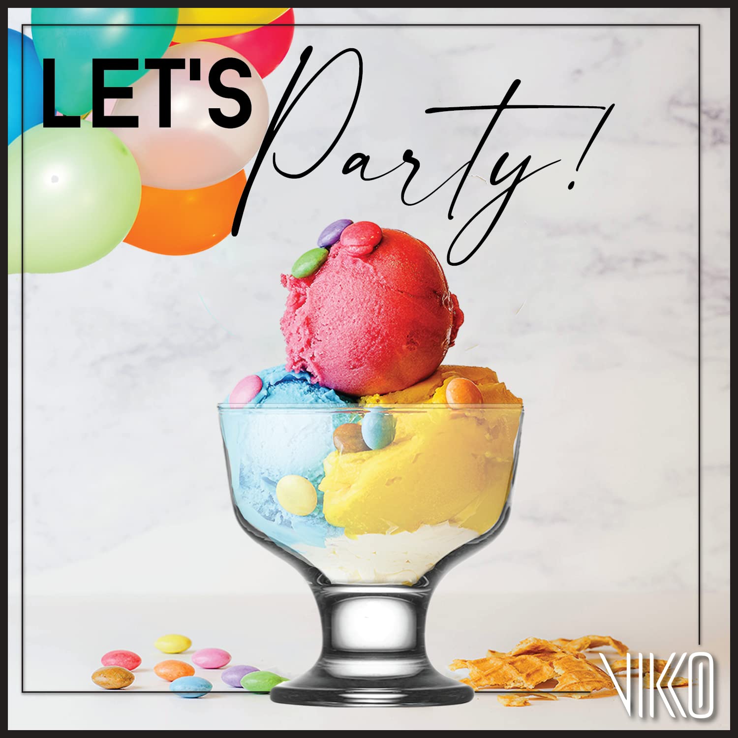 Vikko Dessert Bowls, 7 Ounce Ice Cream Sundae Bowls, Set Of 6 Footed Dessert Cup For Ices, Pudding, Fruit, And More, Dishwasher