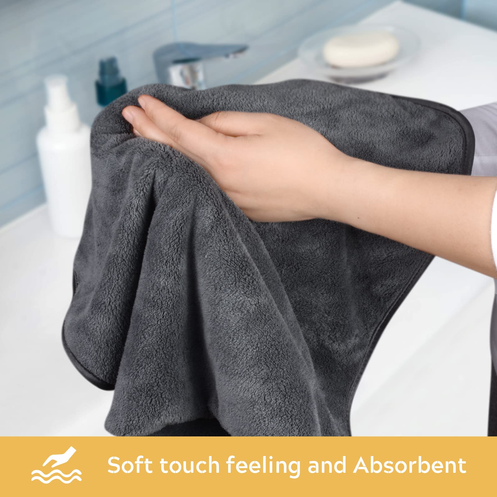 Sinland Bathroom Hand Towels, 16 X 30 Inch, Super Soft And Absorbent Microfiber Washcloth Face Towels For Bathroom, Kitchen, Spa