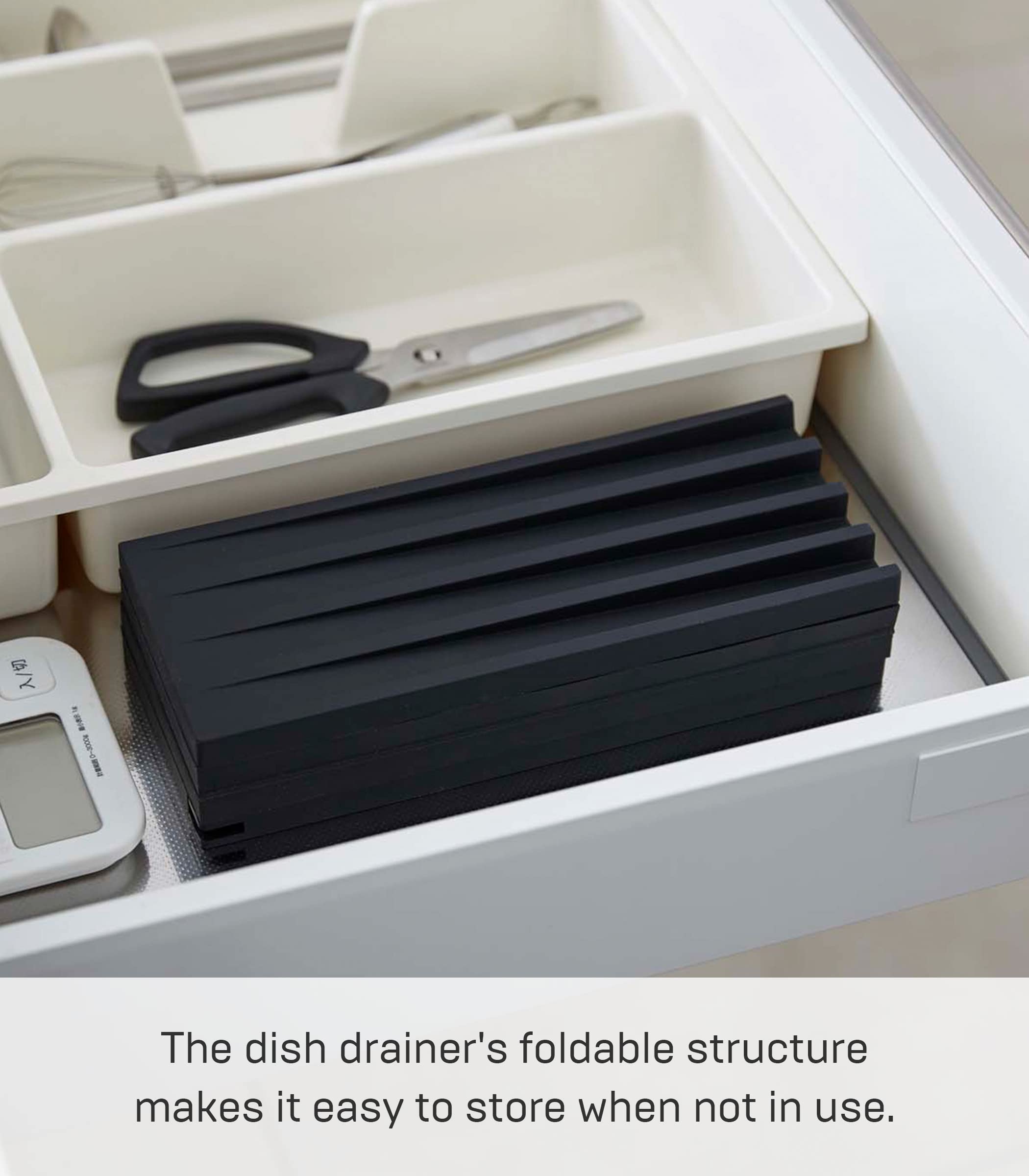 Yamazaki Home Tower Foldable Drainer Tray - Kitchen Dish Drying Mat