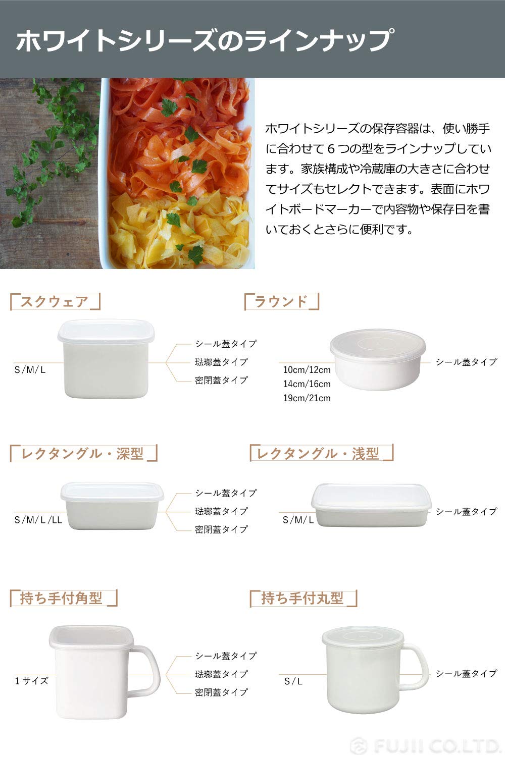 Noda Horo White Enamel Stockpot Food Container (S) Imported From Japan (One Pack)