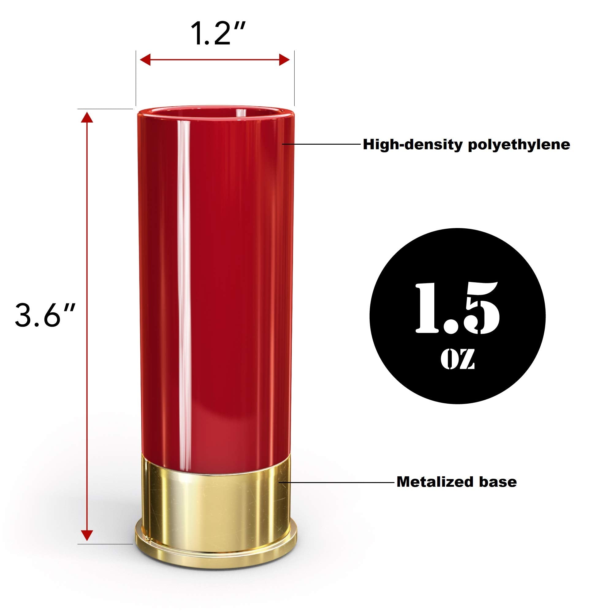 Old Southern Brass The Original 12 Gauge Shot Glasses Set Of 4 - American Owned & Operated