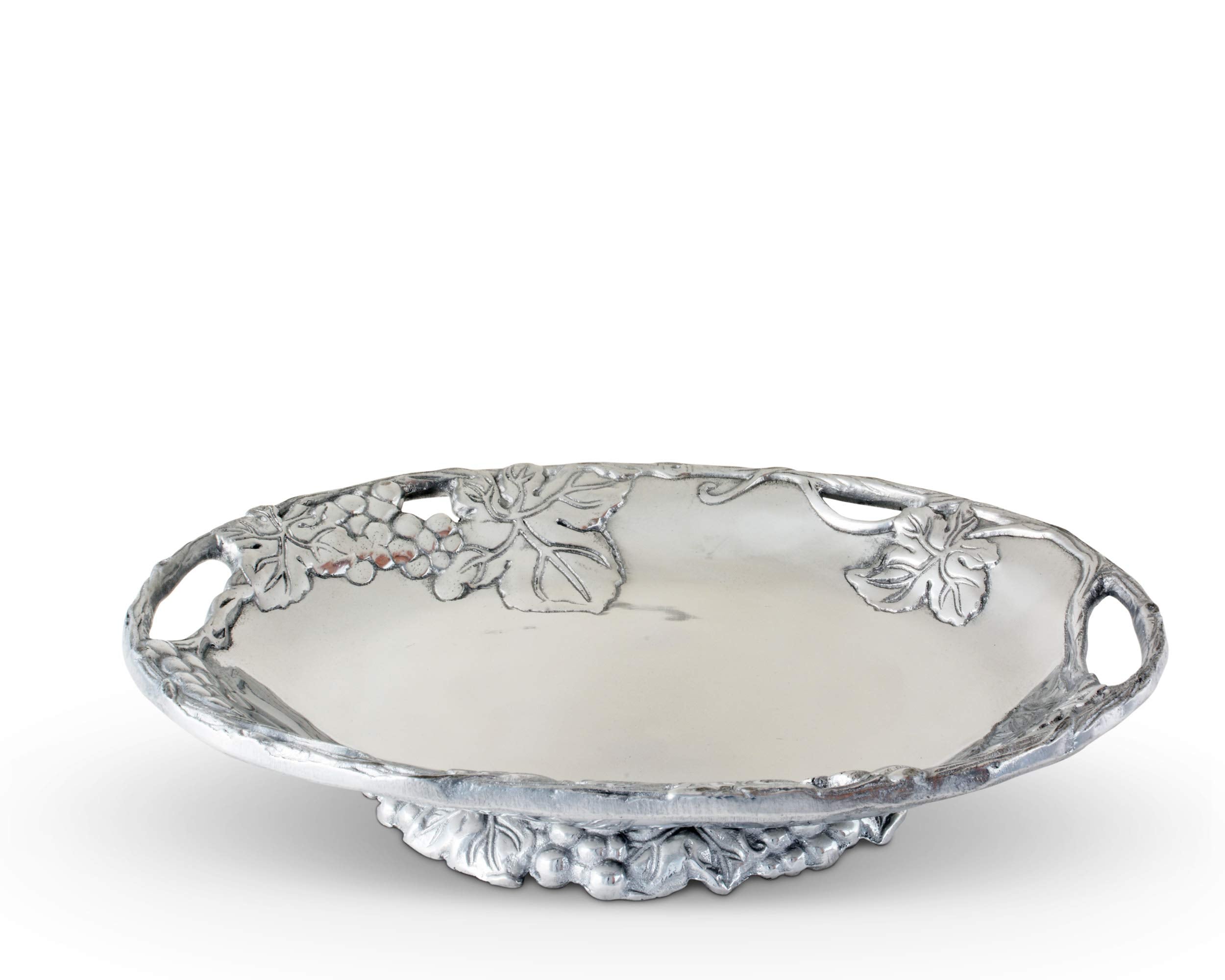 Arthur Court Designs Aluminum Grape Footed Side Dish Server 11 Inch Long