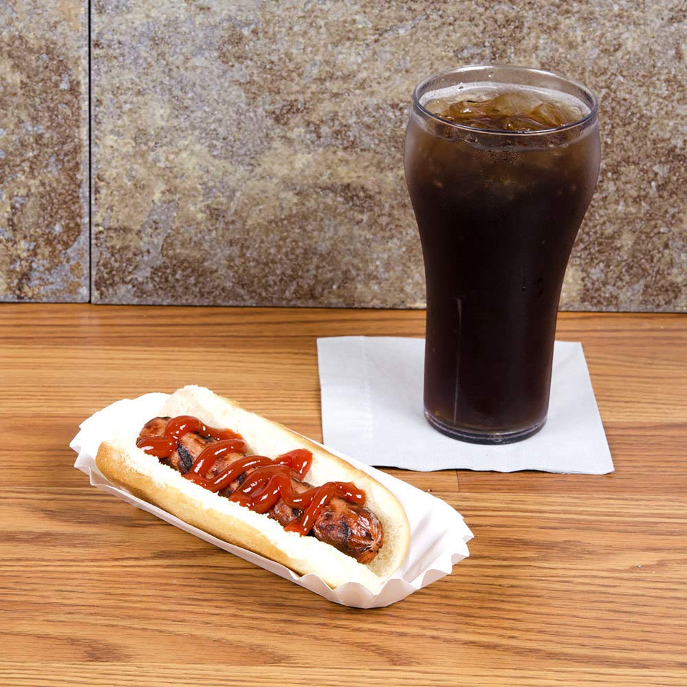 500 Paper Hot Dog Trays | White Hot Dog Wrappers | 8 Inch Hotdog Tray Holders Plates | Disposable Fluted Hotdog Boats | Hotdog C