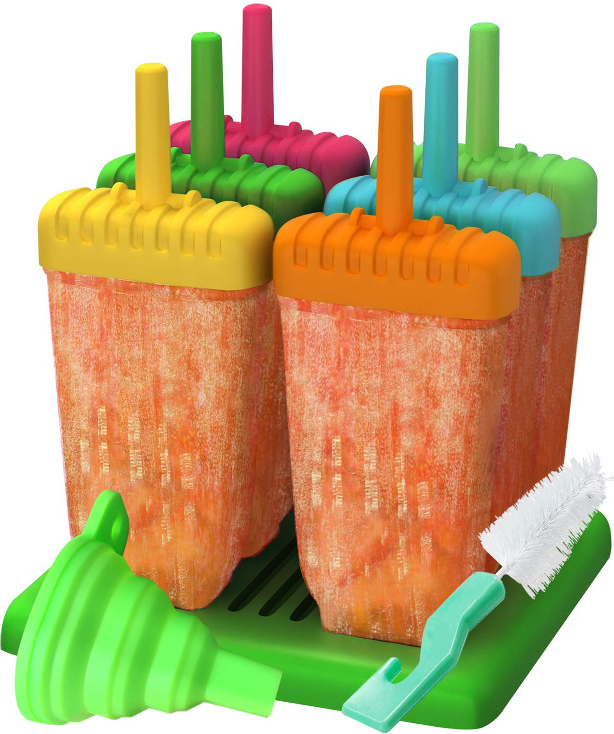 Ozera Popsicle Molds, Set Of 6 Reusable Ice Pop Molds, Ice Cream Mold Popsicle Maker Molds For Diy Popsicles With Silicone Funne