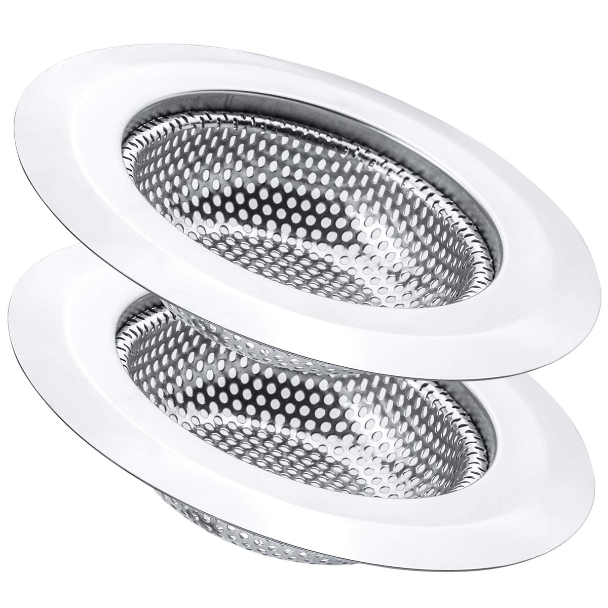 2 Pcs Kitchen Sink Strainer, Stainless Steel Drain Cover, Large Wide Rim 4.5'' Diameter, Anti Clogging Basket Catcher, Dishwashe