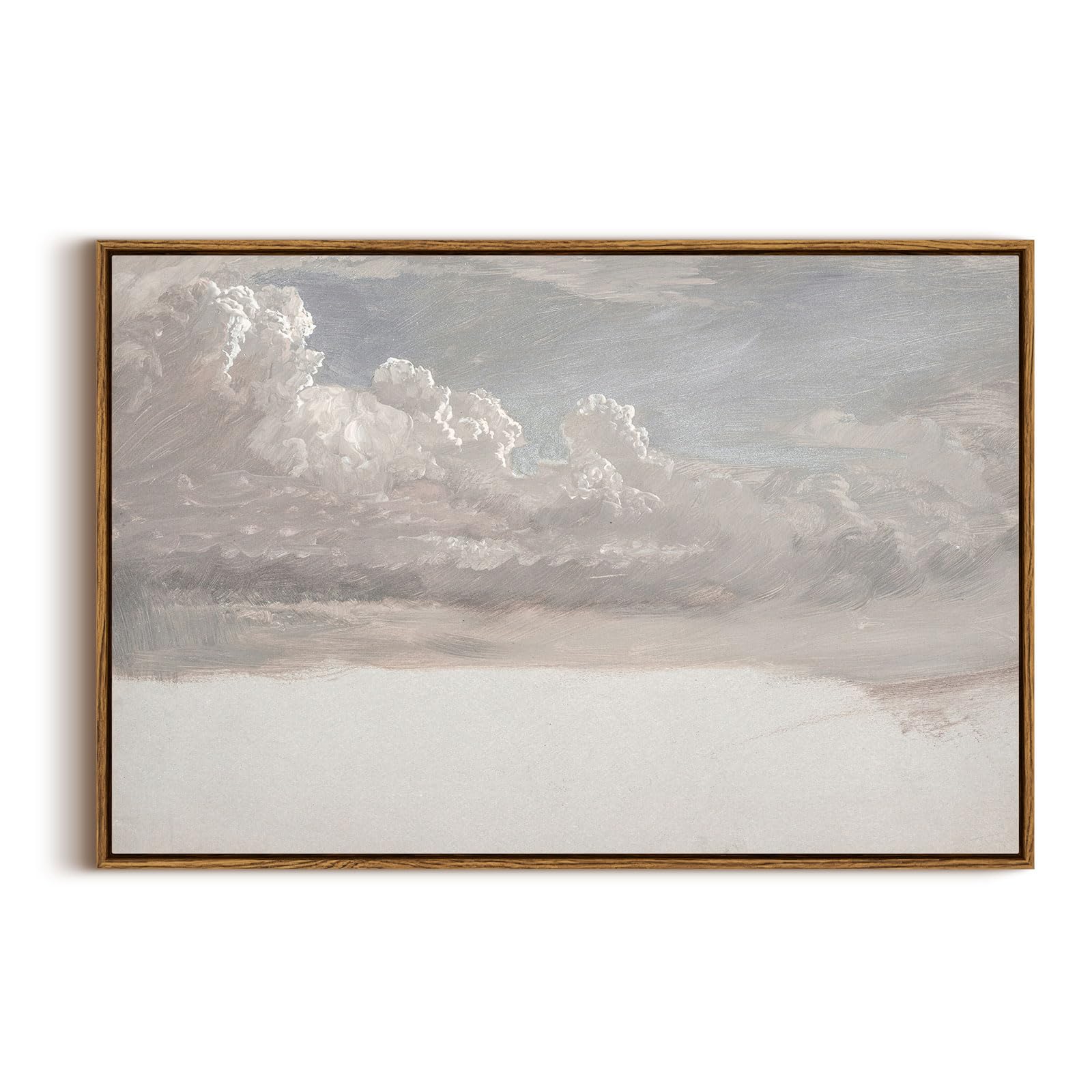 InSimSea Framed Canvas Wall Art Vintage Decor, Home Decor Classical Oil Painting Cloud Study Large Decorations for Living Room, 