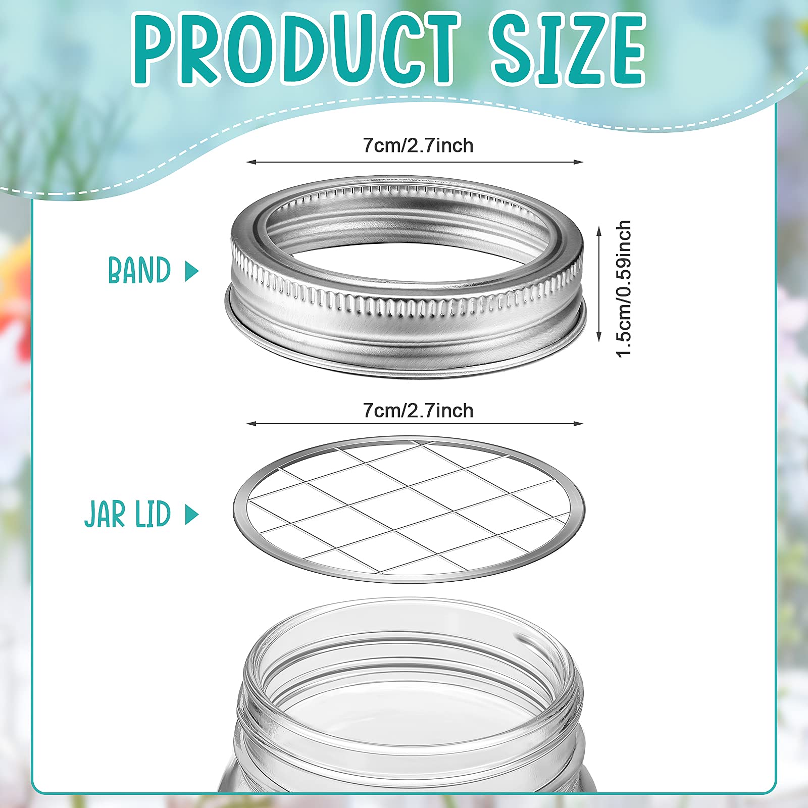 Mason Jar Flower Insert Lid Insert Metal Flower Lid Insert Flower Organizer Lid Insert With Square Grids For Regular Mouth Mason