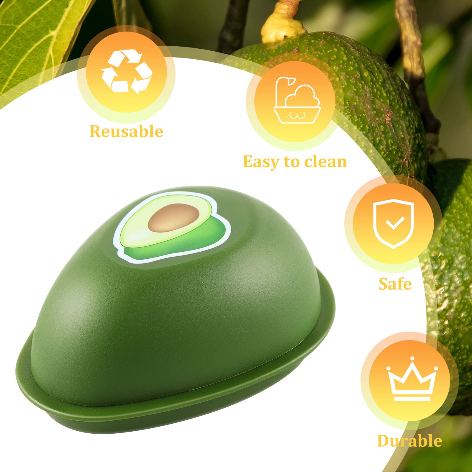 Babudeer Avocado Storage Containers, Reusable Avocado Keeper For Fridge, Individual Avocado Saver Holder Organizer For Refrigera