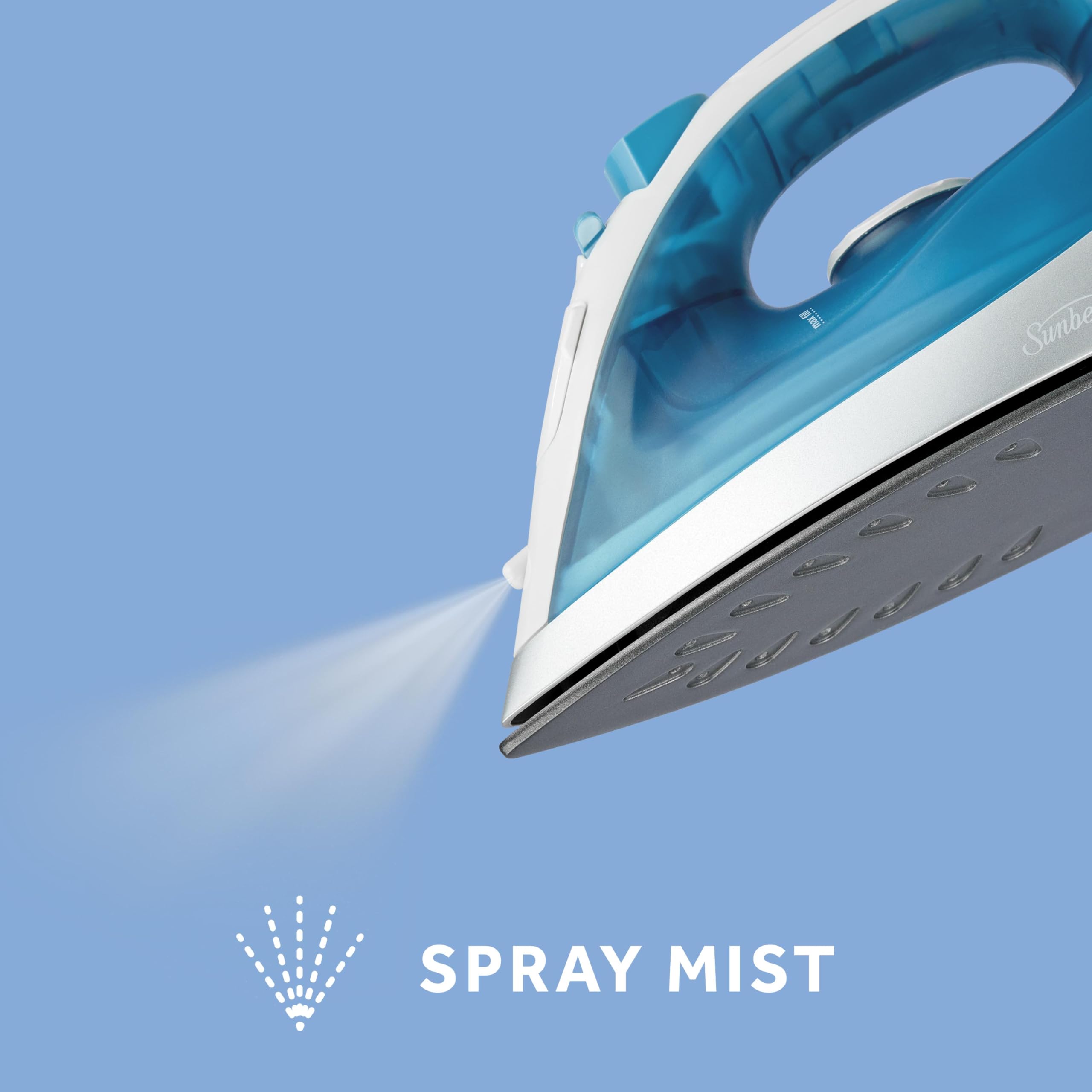 Sunbeam Compact Steam Iron, 1200 Watts, Non-Stick Soleplate, Powerful Shot Of Steam, Horizontal Or Vertical, Spray Mist, Precisi