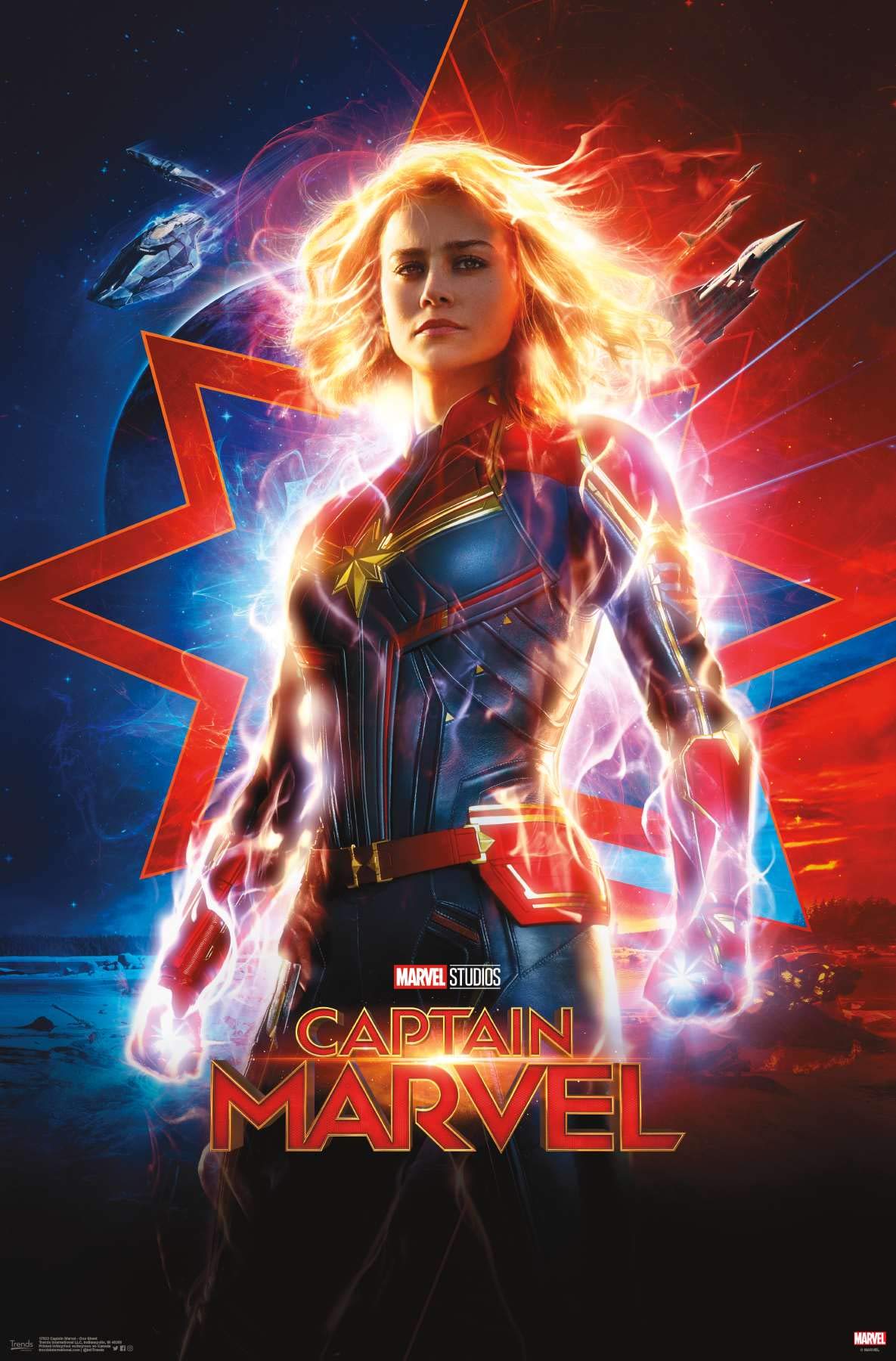 Trends International Marvel Cinematic Universe - Captain Marvel - One Sheet Wall Poster, 14.725'' X 22.375'', Premium Unframed V