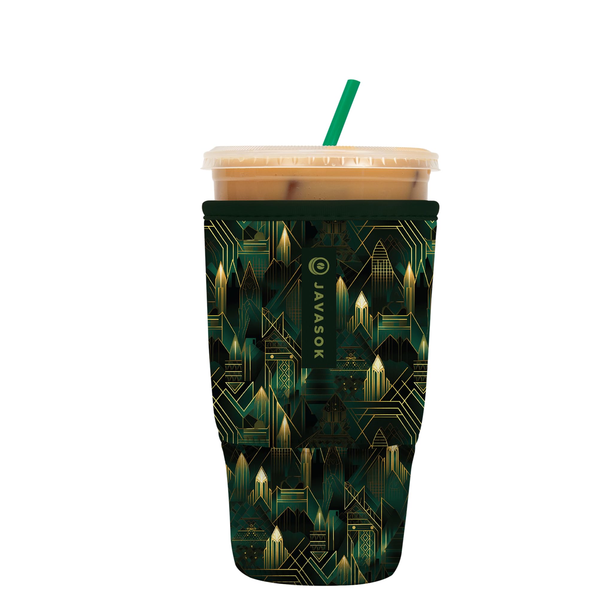 Sok It JavaSok Iced Coffee & Cold Soda Insulated Neoprene Cup Sleeve (City Limits, Large: 30-32oz)