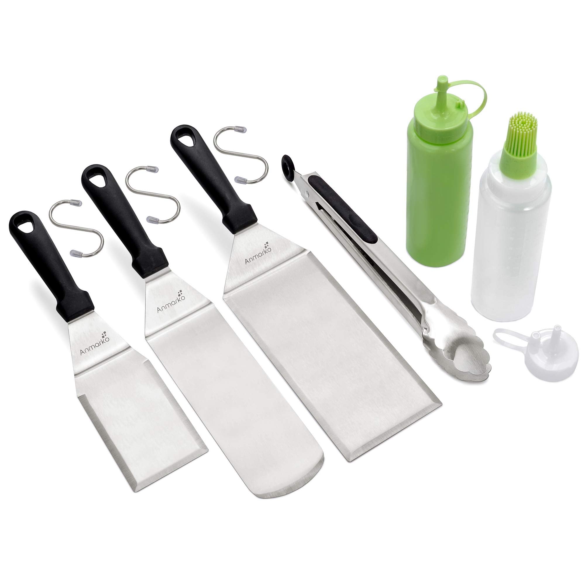 Metal Spatula Set Of 6 - Griddle Accessories Kit - Grill Flat Spatula Pancake Flipper Hamburger Turner - Metal Utensil Great For