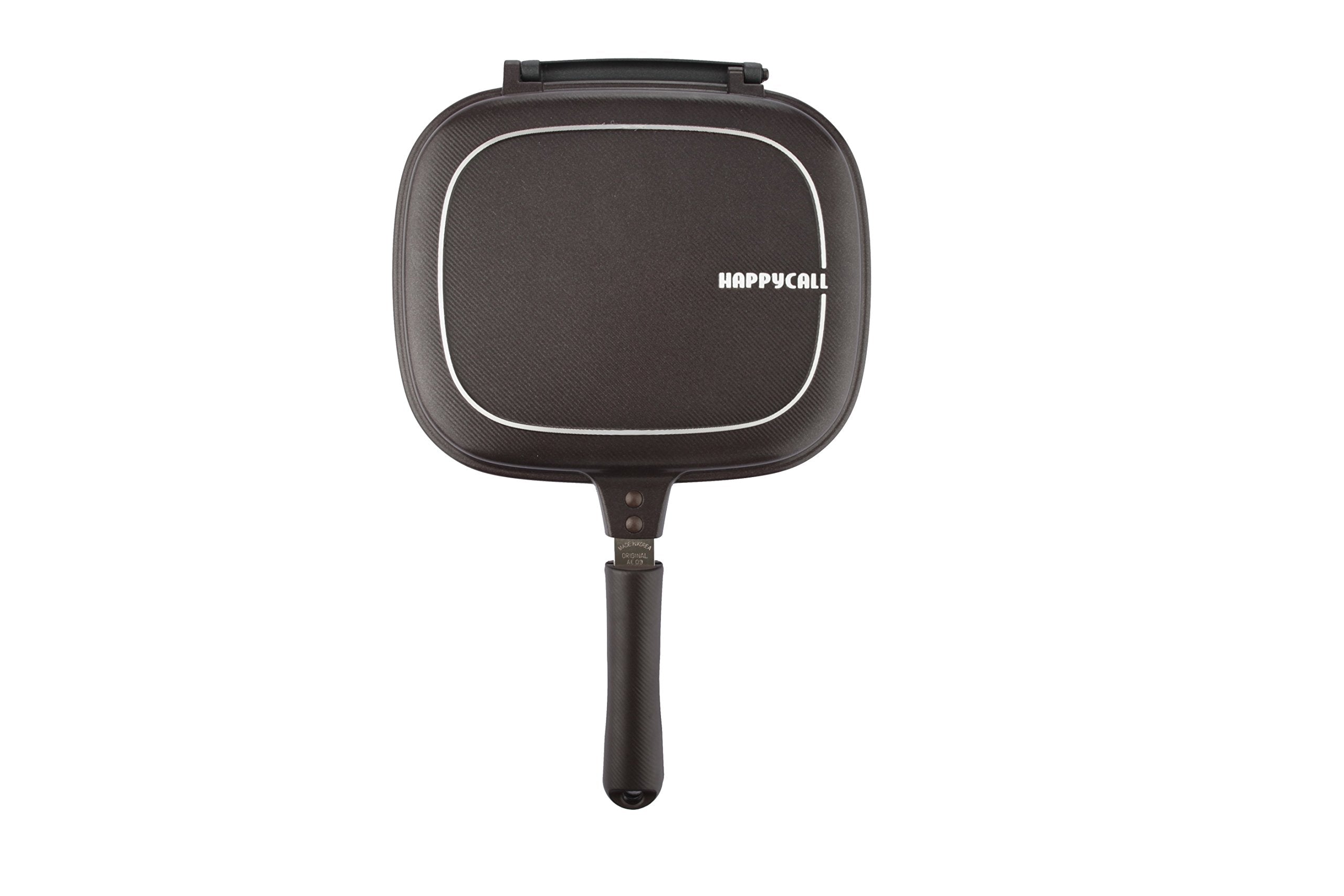 Happycall Titanium Nonstick Double Pan, Omelette Pan, Flip Pan, Square, Dishwasher Safe, Pfoa-Free, Brown (Standard)