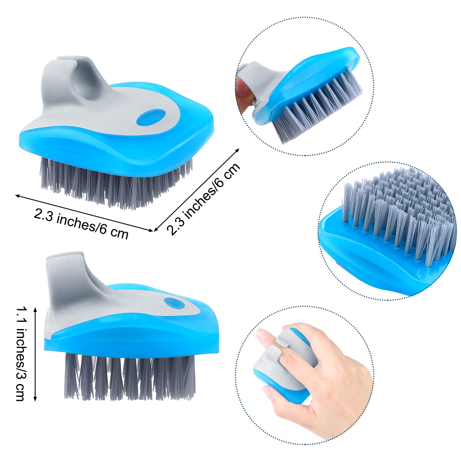 Aodaer 4 Piece Vegetable Brush Potato Scrubber Brush Silicone Hard And Soft Side Fruit Cleaning Tools For Delicate Or Tough-Skin
