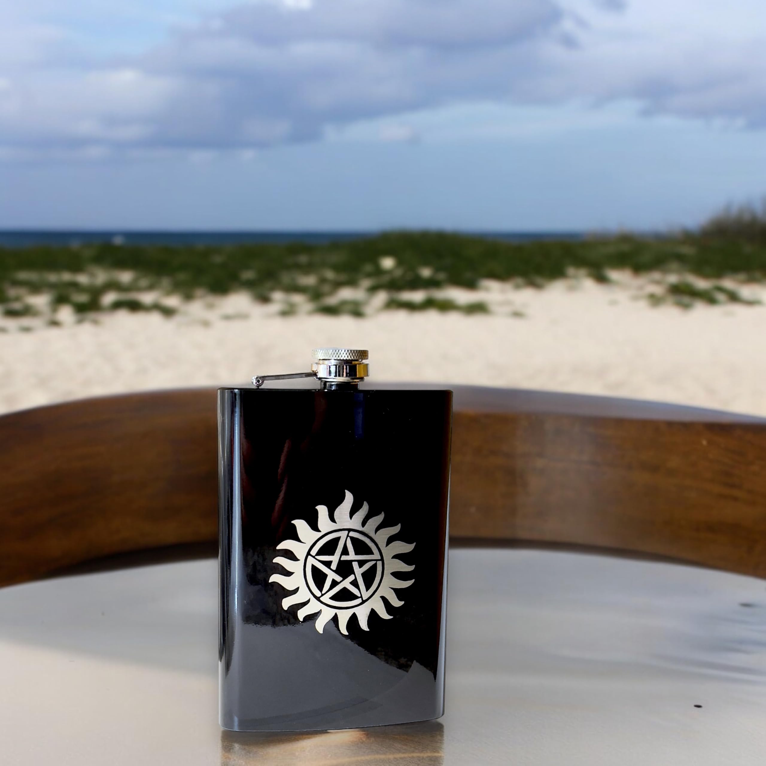 8Oz Black Anti Possession Flask