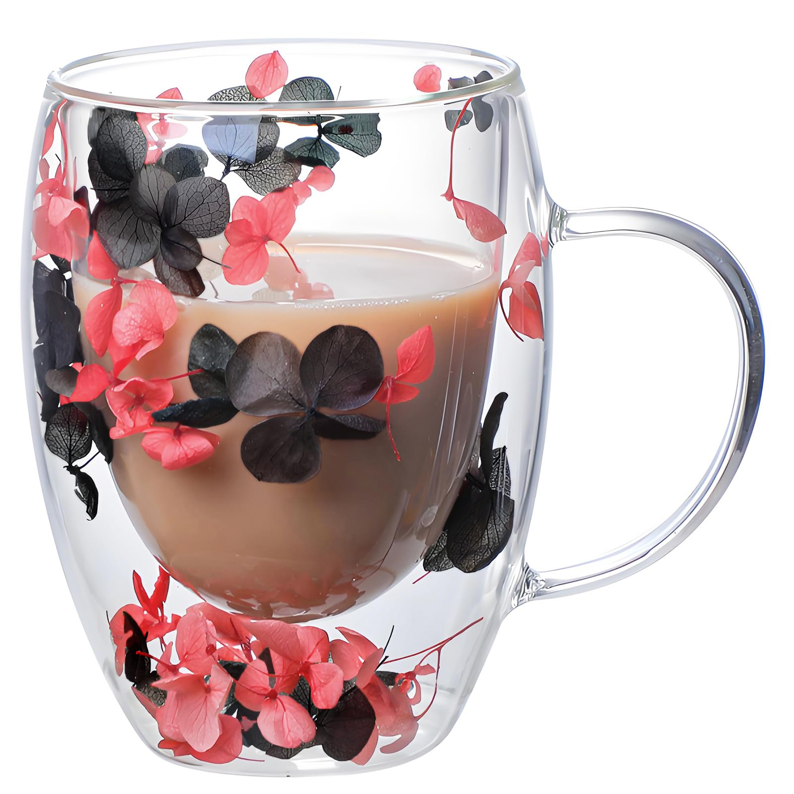 NBHUZEHUA Double Wall Glass Coffee Mugs Insulated Clear Espresso Cups for Cappuccino Tea Latte Hot Beverages Glasses