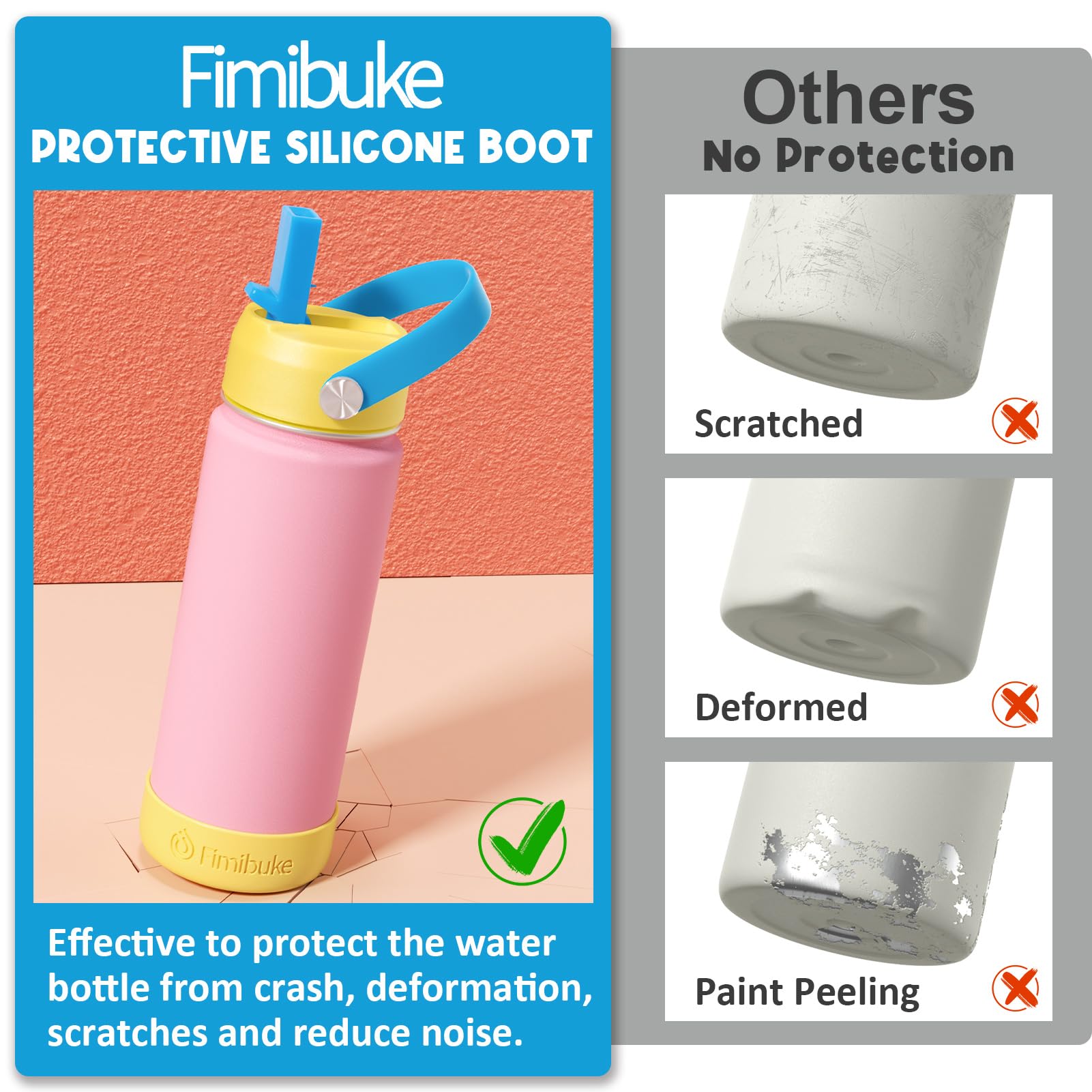 Fimibuke Kids Insulated Water Bottle - 18Oz Bpa-Free 18/8 Stainless Steel Kids Cup With Straw Travel Tumbler Double Wall Vacuum