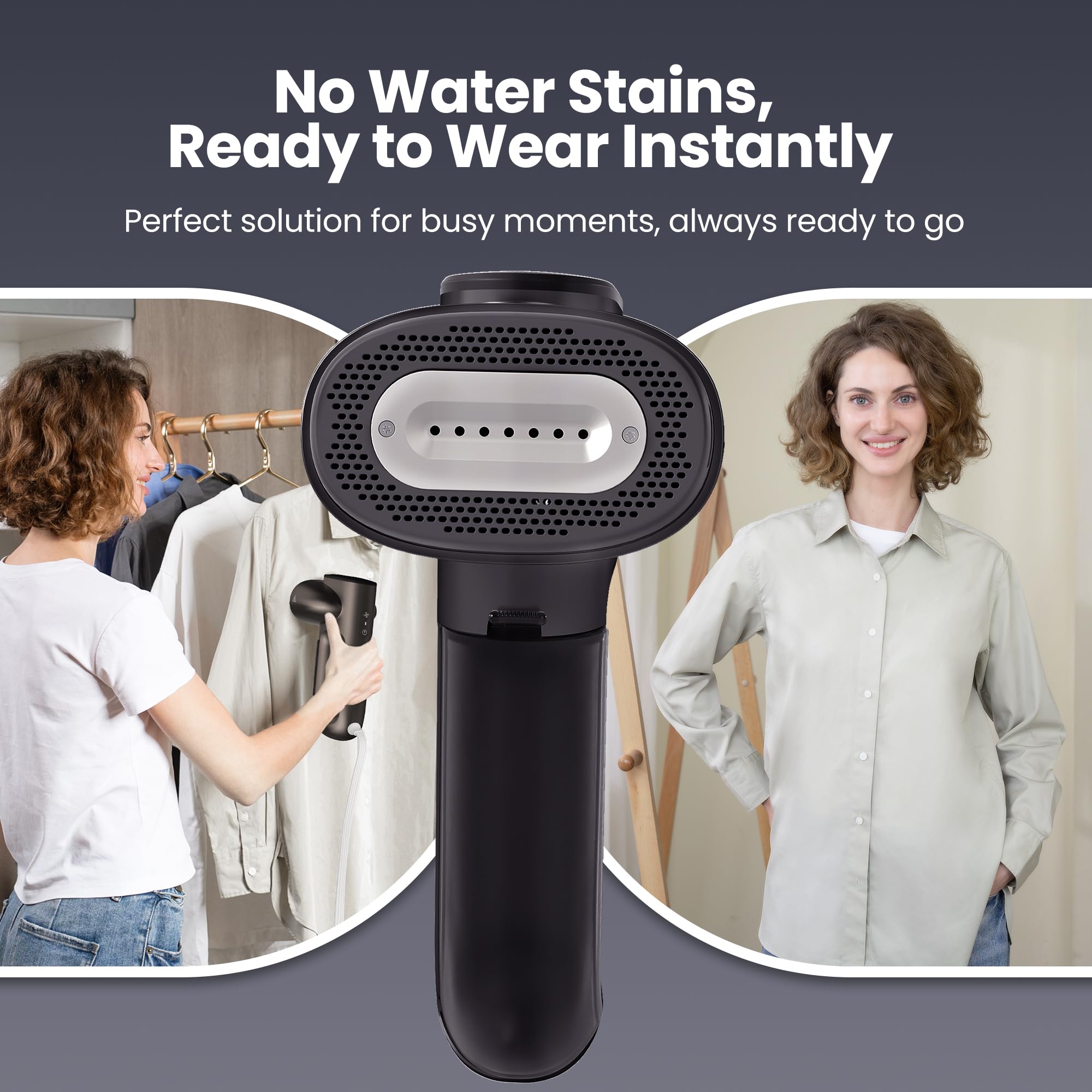 Neakasa Handheld Travel Garment Steamer for Clothes (Black and White)
