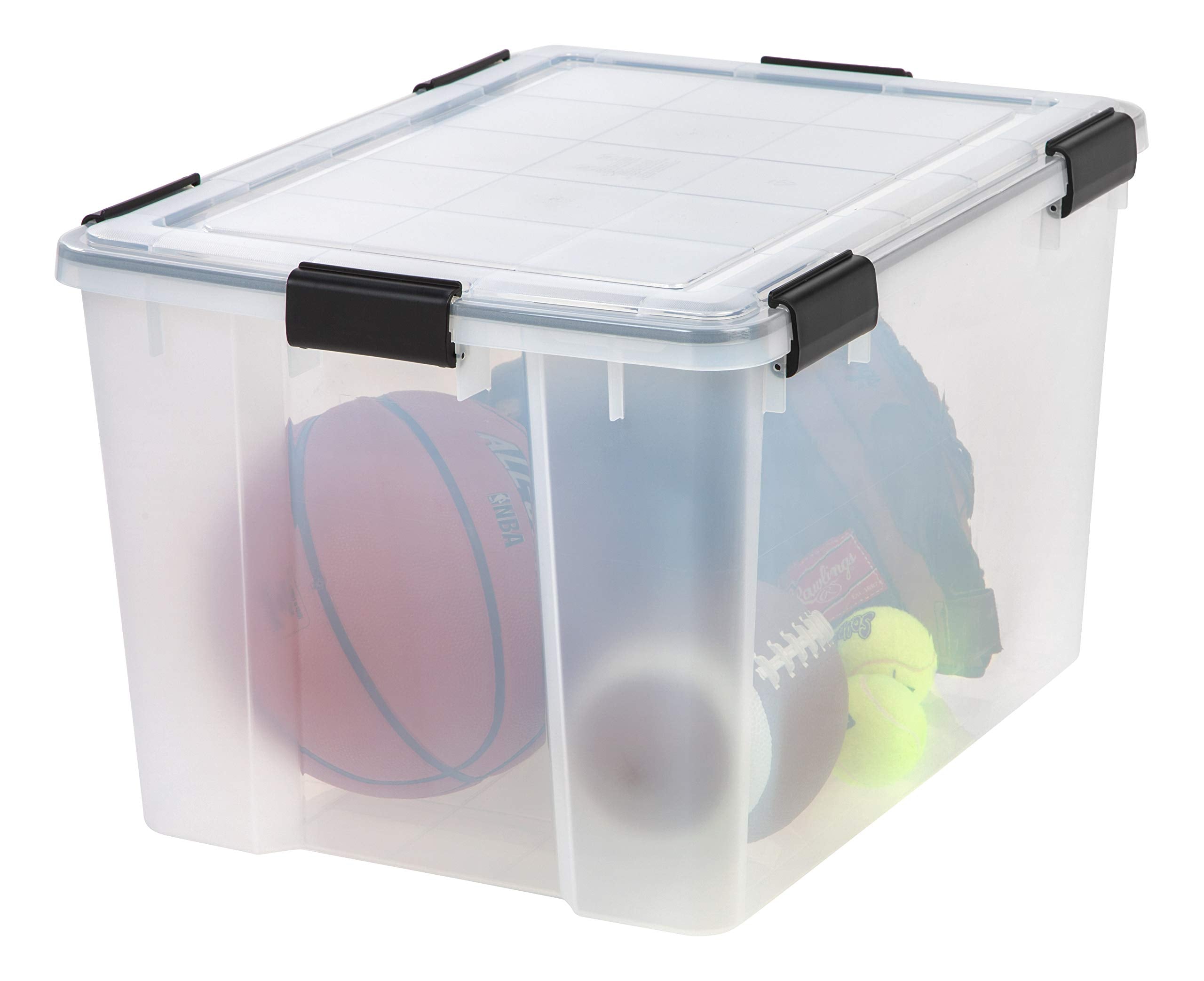 Iris Usa 74 Quart Weatherpro Plastic Storage Box With Durable Lid And Seal And Secure Latching Buckles, Weathertight, Clear With