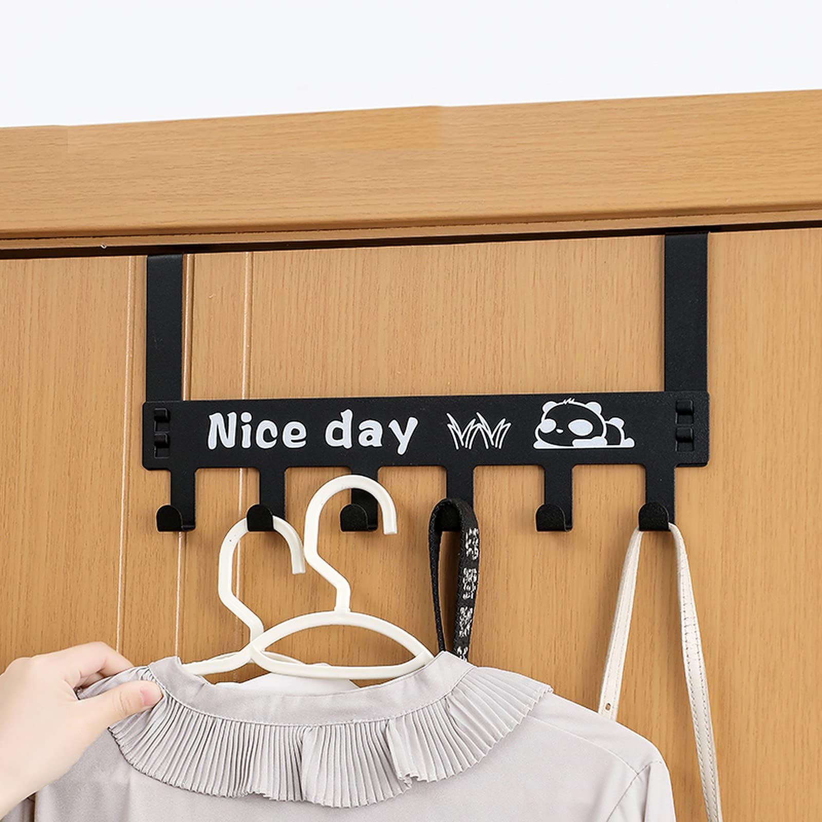 Wolpin Over The Door Hook Hanger Wall Organiser Detachable Hook Rack For Hanging Towel | Clothes Hanger | Multipurpose Hook Rail