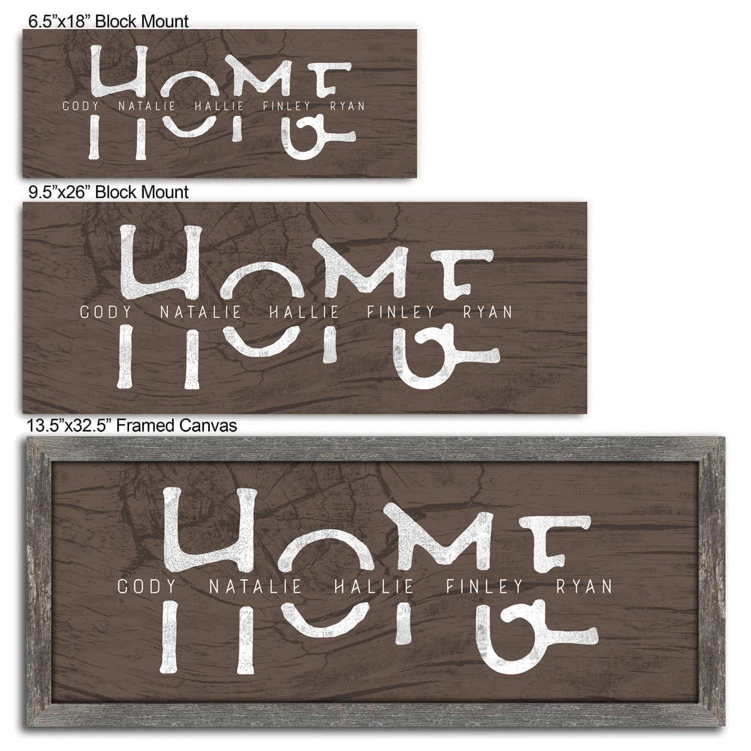 Personalized Home Canvas Art - Rustic | Customized With All The Kids, Parents, And Pets Names |Unique And Customized Gift For Ch