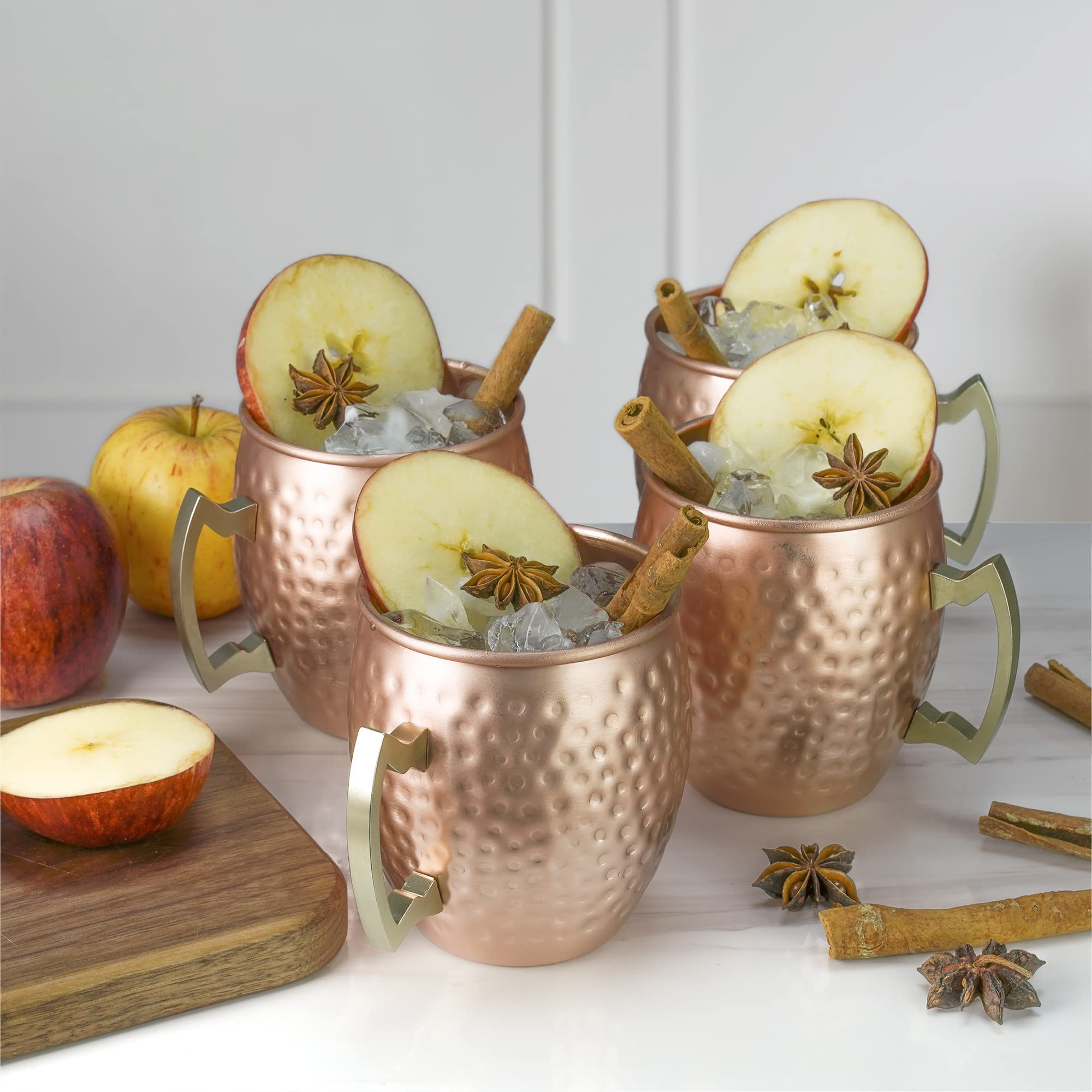 Arora Metal Moscow Mule Copper Color Tumbler, Aluminum 22Oz Cup, Set Of 4