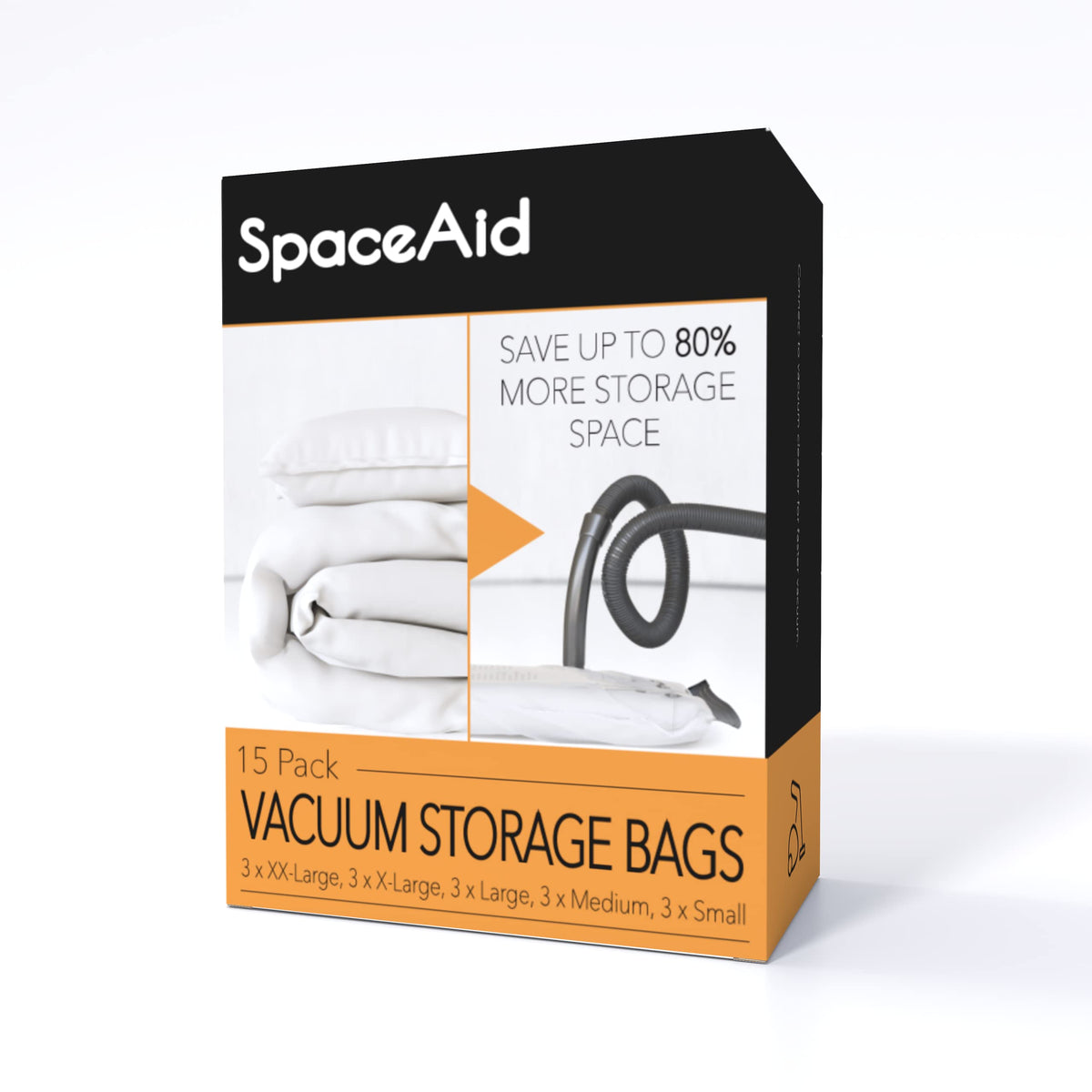 Spaceaid Vacuum Storage Bags, Space Saver Sealer Compression Bags For Comforters, Blankets, Pillows, Bedding, Clothes (3 Xx-Larg