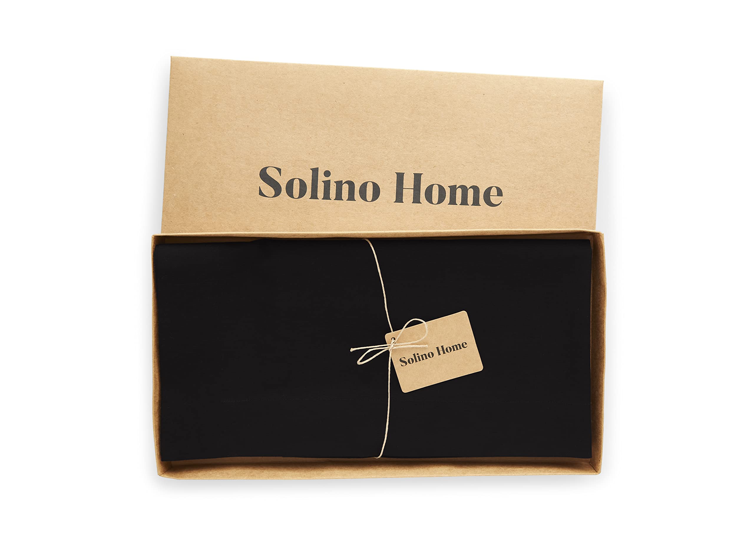 Solino Home Black Tablecloth - Cotton Linen Tablecloth 52 X 52 Inch - Machine Washable Dining Table Throw For Fall, Halloween, T