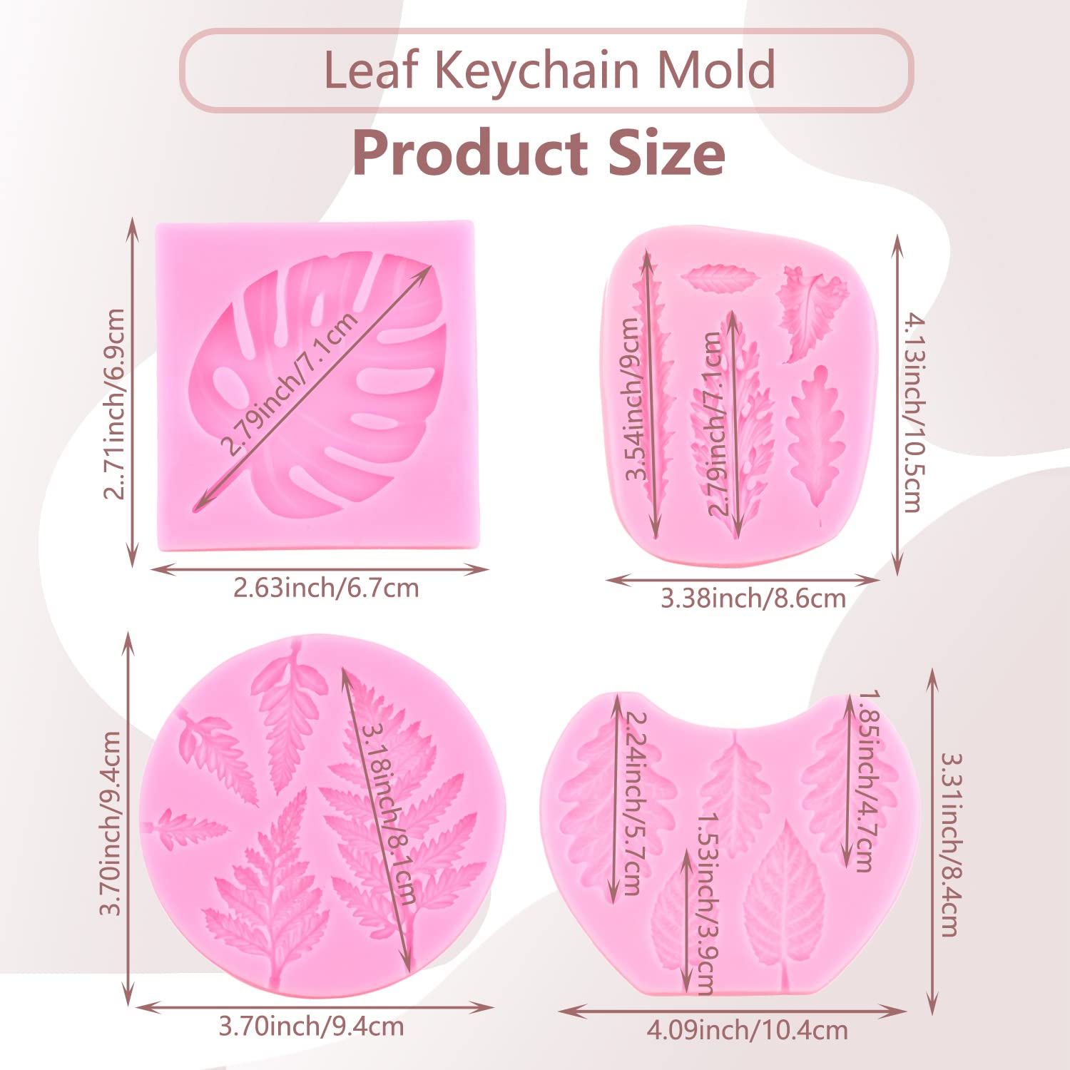 Miyahouse Tropical Leaf Silicone Molds Fern Leaves Fondant Mold Monstera Leaves Candy Mold For Cake Decorating Cupcake Topper Ch