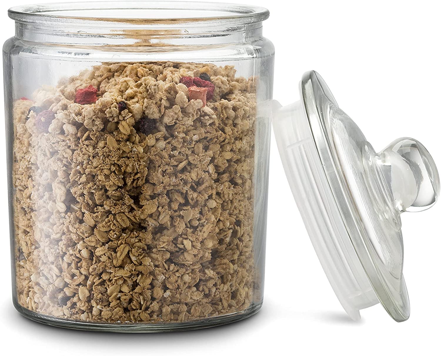 Kook Glass Storage Containers With Lids, 1/2 Gallon, Set Of 2, Glass Kitchen Jars, Food & Cookie Storage Containers For Pantry,