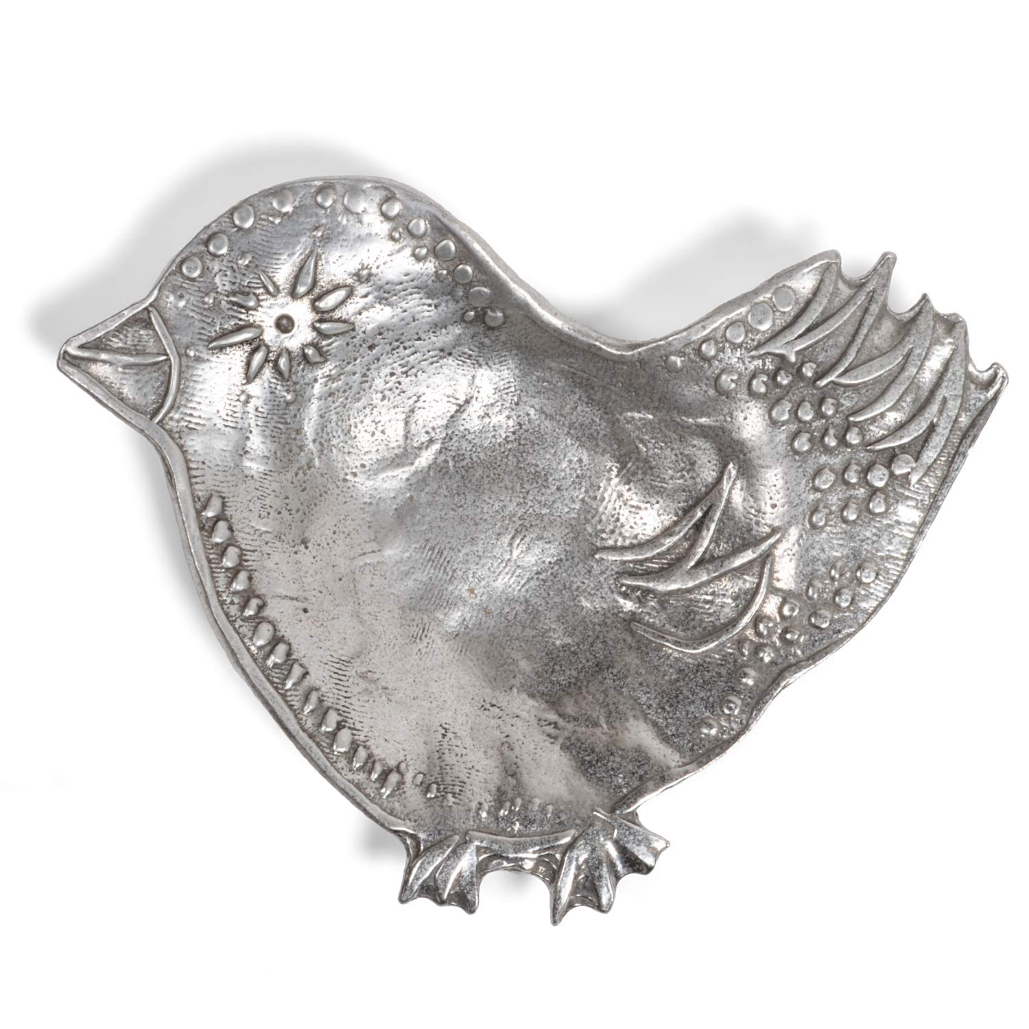 Crosby & Taylor Bird American Pewter Teabag Holder/Trinket Dish