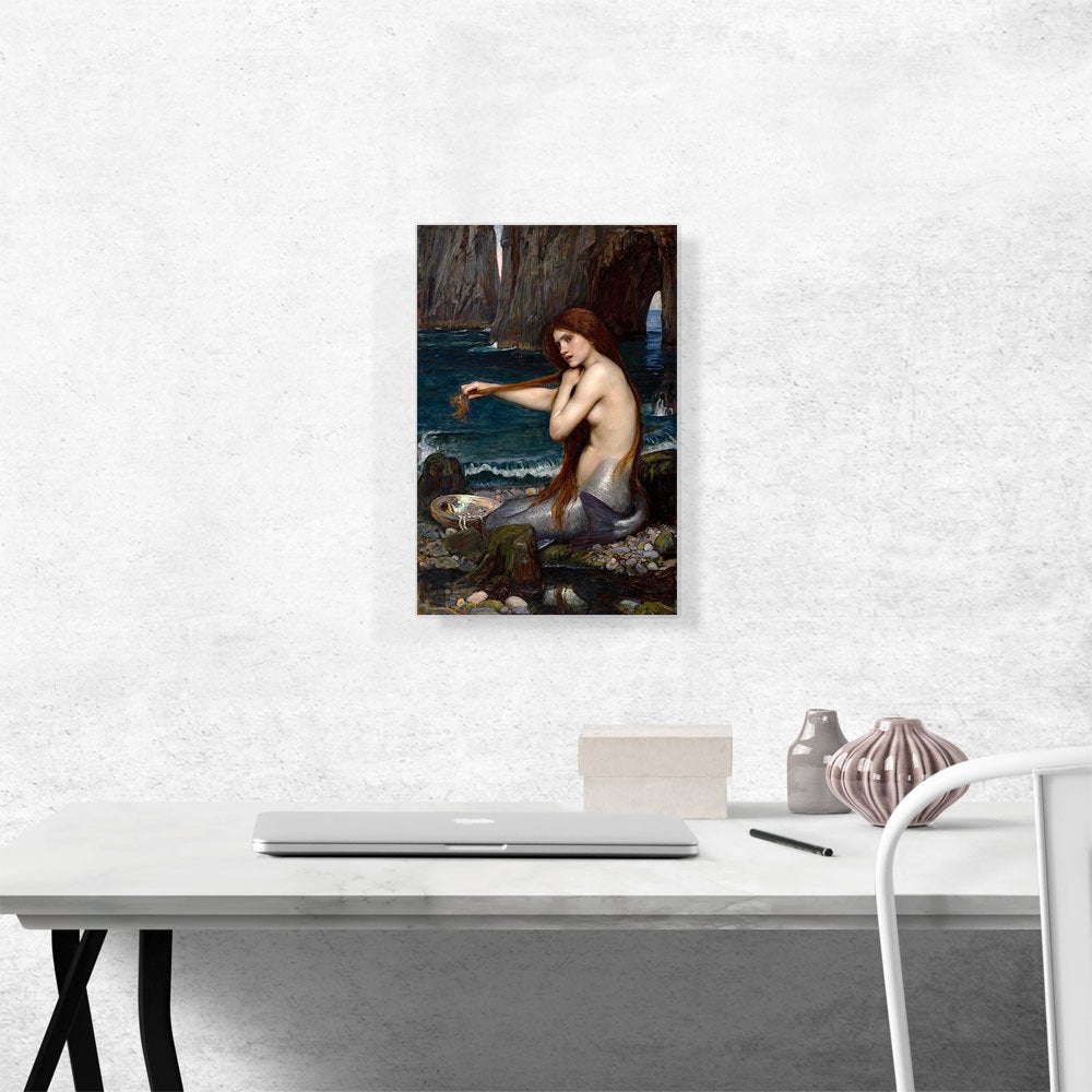 Artcanvas A Mermaid 1900 Canvas Art Print Stretched Framed Painting Picture Poster Giclee Wall Decor By John William Waterhouse