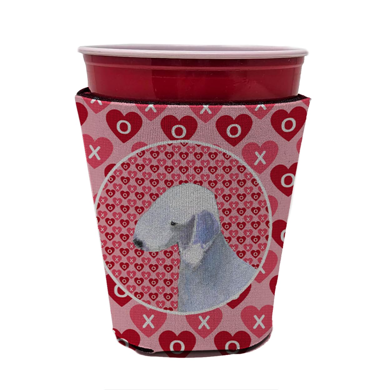 Caroline'S Treasures Ss4483Rsc Bedlington Terrier Hearts Love And Valentine'S Day Red Cup Hugger Cup Cooler Sleeve Hugger Machin