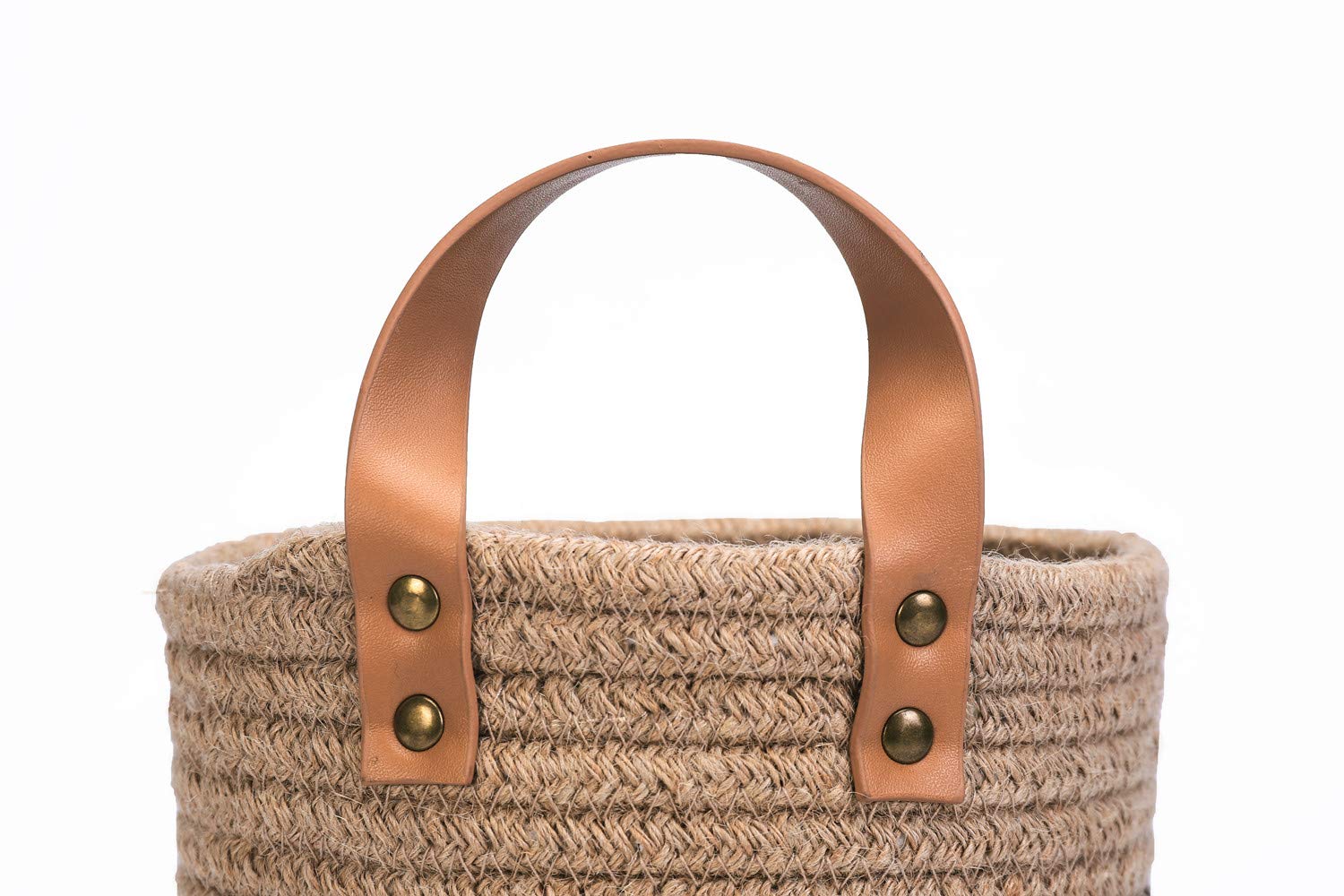 Wall Hanging Storage Baskets - Small Cotton Rope Woven Closet Storage Bins-Shelf Basket Organizer for Plants  Towels Toys - 6.3'' x 7'' (Jute)
