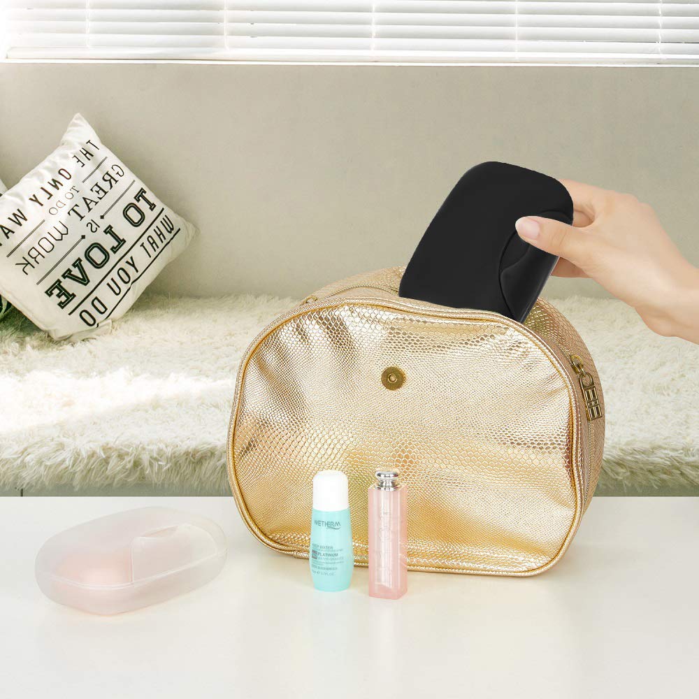 Vonpri Soap Holder Container  Portable Bar Soap Saver Scrubber Case for Bathroom and Kitchen (Black)