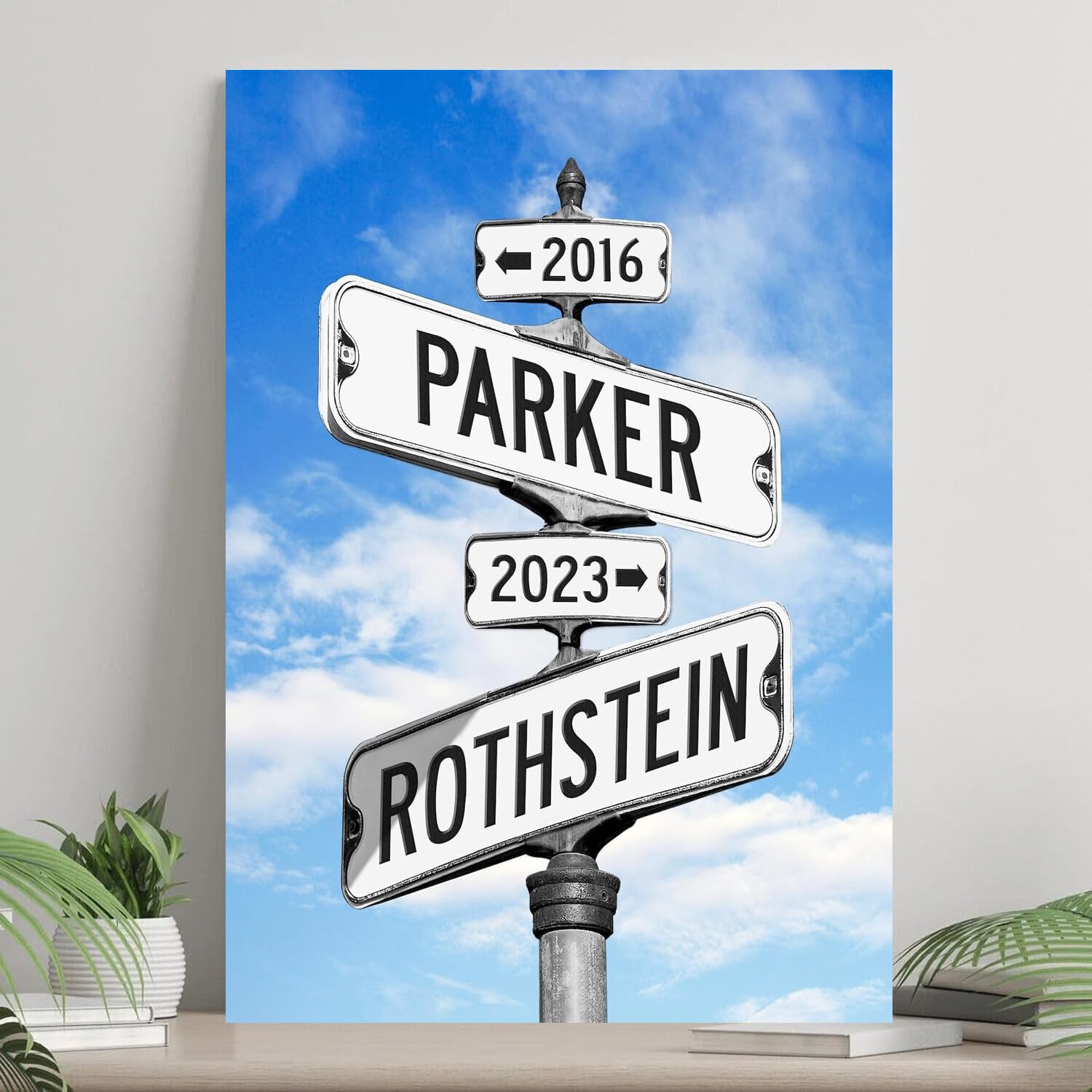 Personalized Engagement Gift For Couple Personalized, Wedding Road Signs With Dates, Valentines Gift For Fiance, Street Sign Can