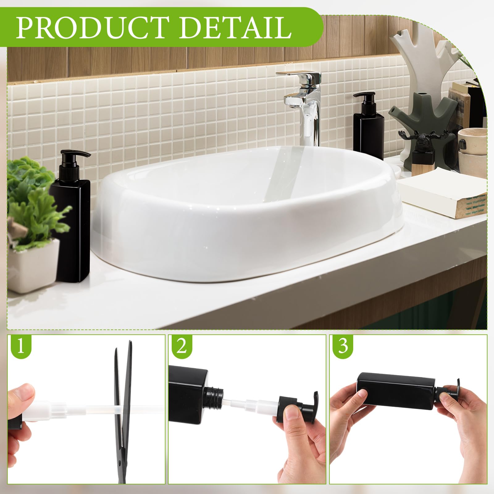 Chunful 16 Pcs Soap Dispensers Plastic Pump Bottles 8.5 oz Refillable Dishwashing Liquid Dispenser with Pump Leakproof Empty Lot