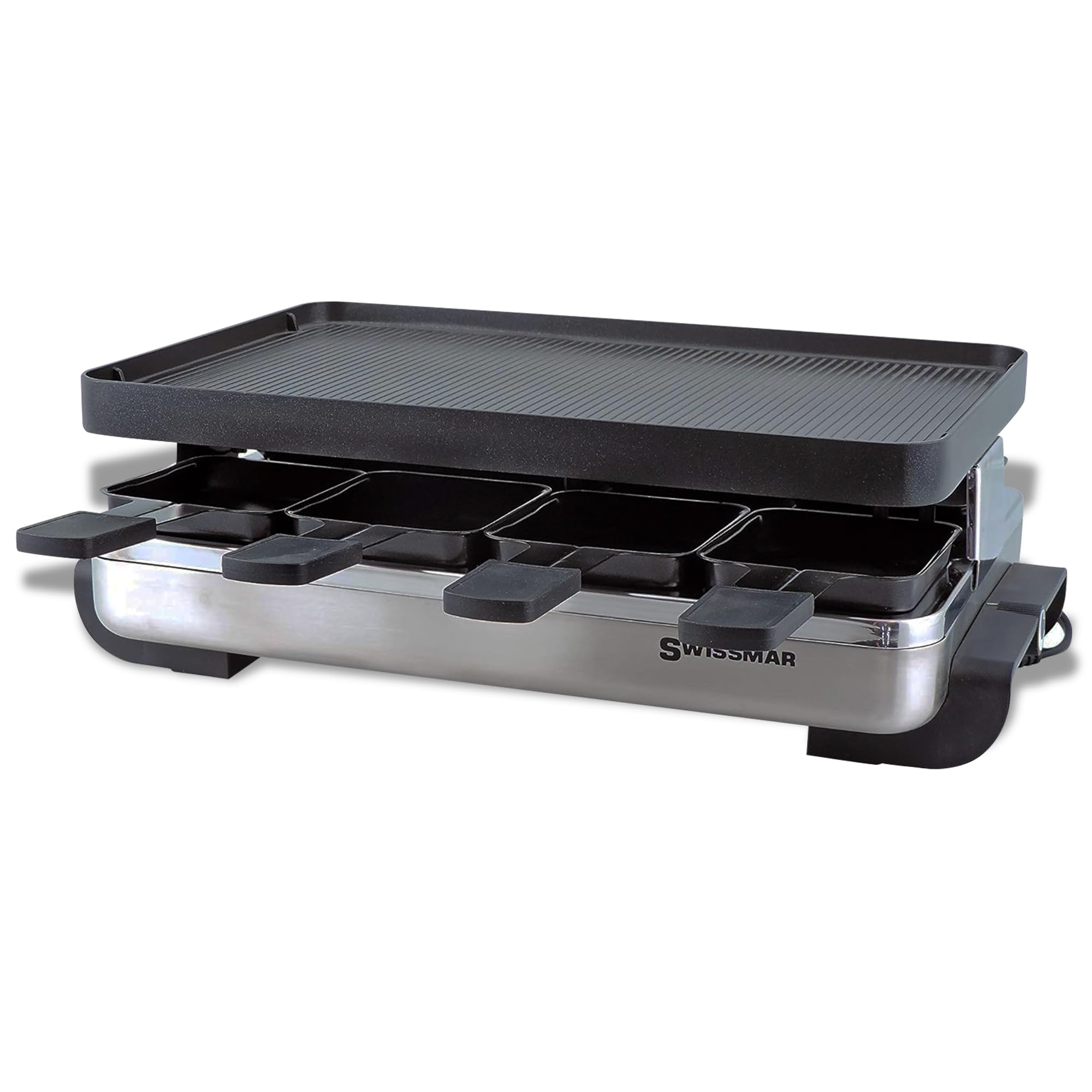 Swissmar Classic Raclette Party Grill with Reversible Cast Aluminum Non-Stick Grill Plate/Crepe Top, Outdoor & Indoor Electric B
