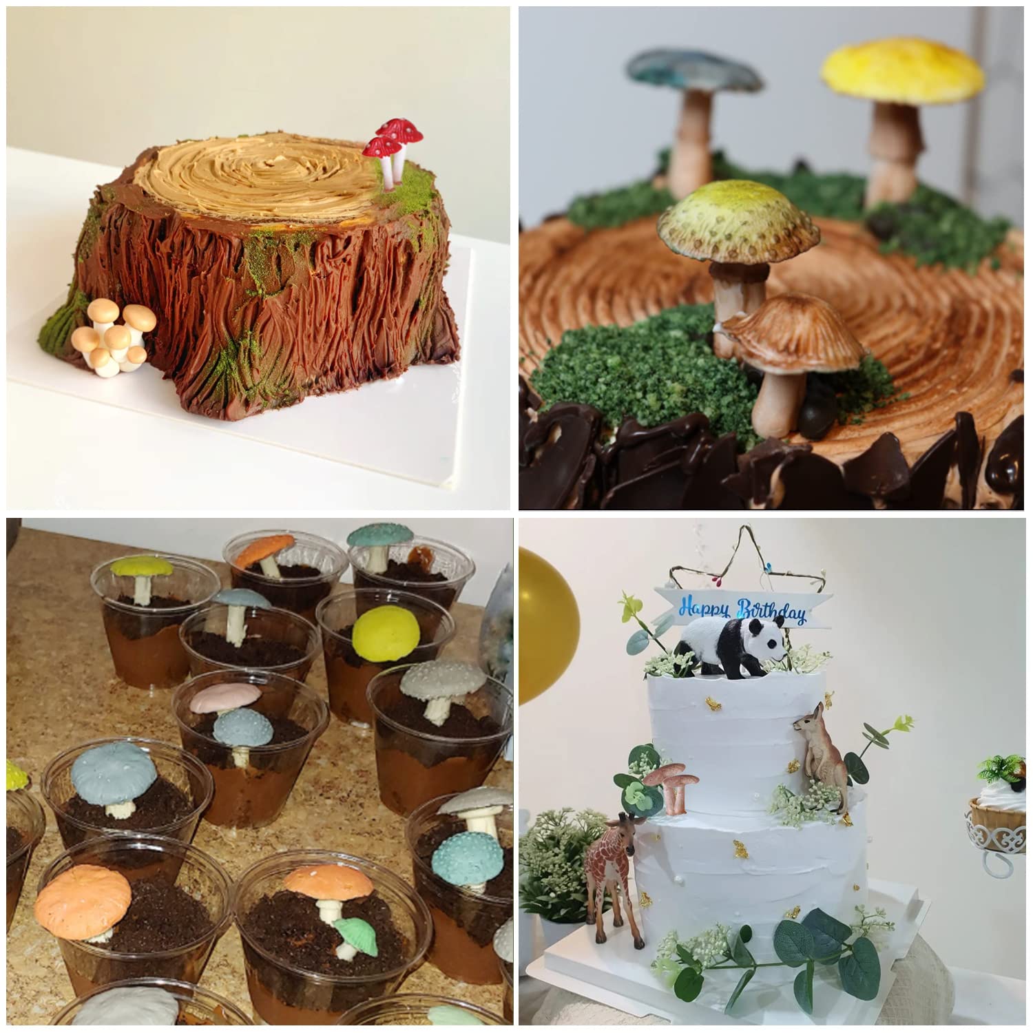 Mujiang 3D Mushroom Fondant Silicone Molds For Cake Decorating Chocolate Candy Polymer Clay Resin Gum Paste