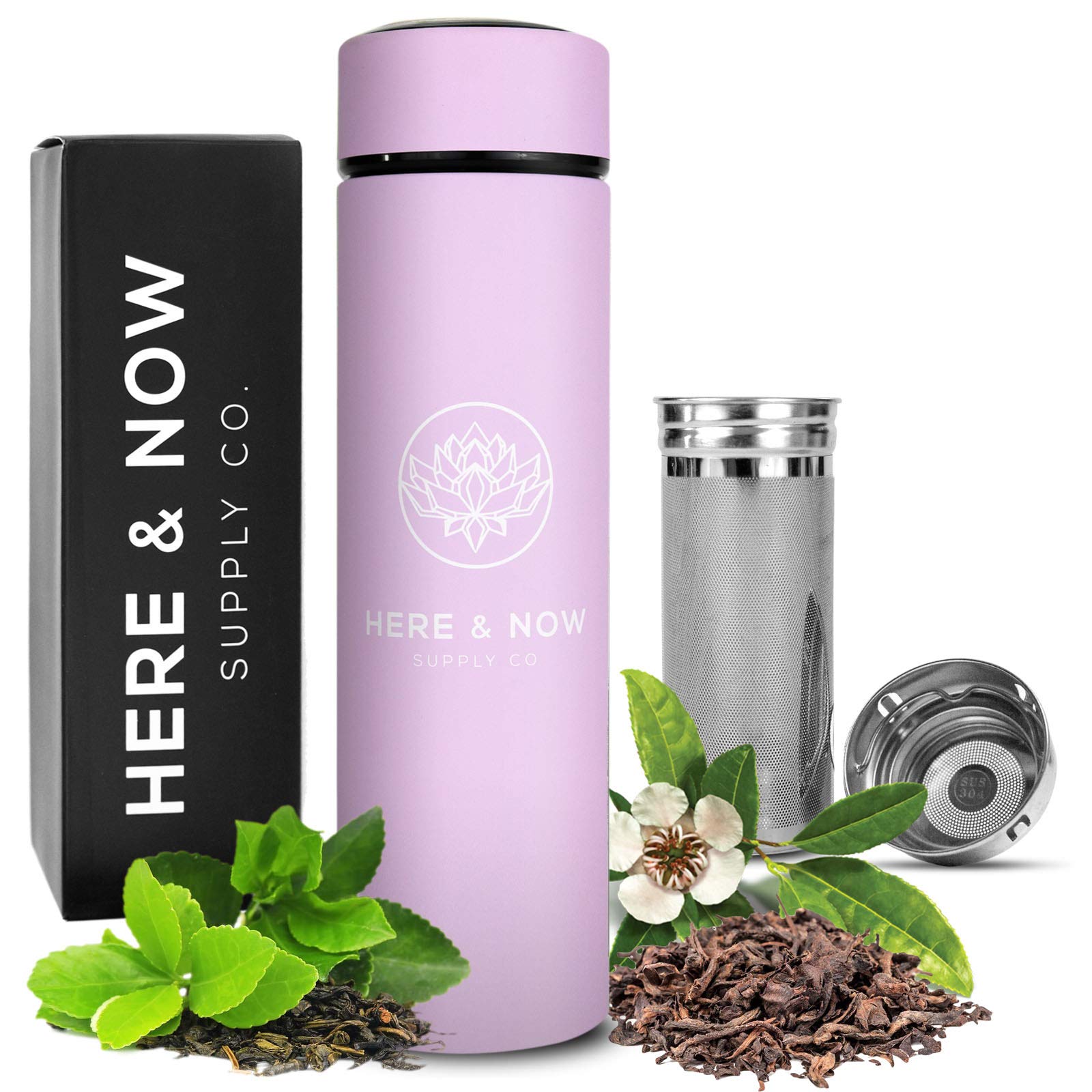 Multi-Purpose Travel Mug And Tumbler | Fruit Infused Flask | Hot & Cold Double Wall Stainless Steel Thermos | Extra Long Infuser