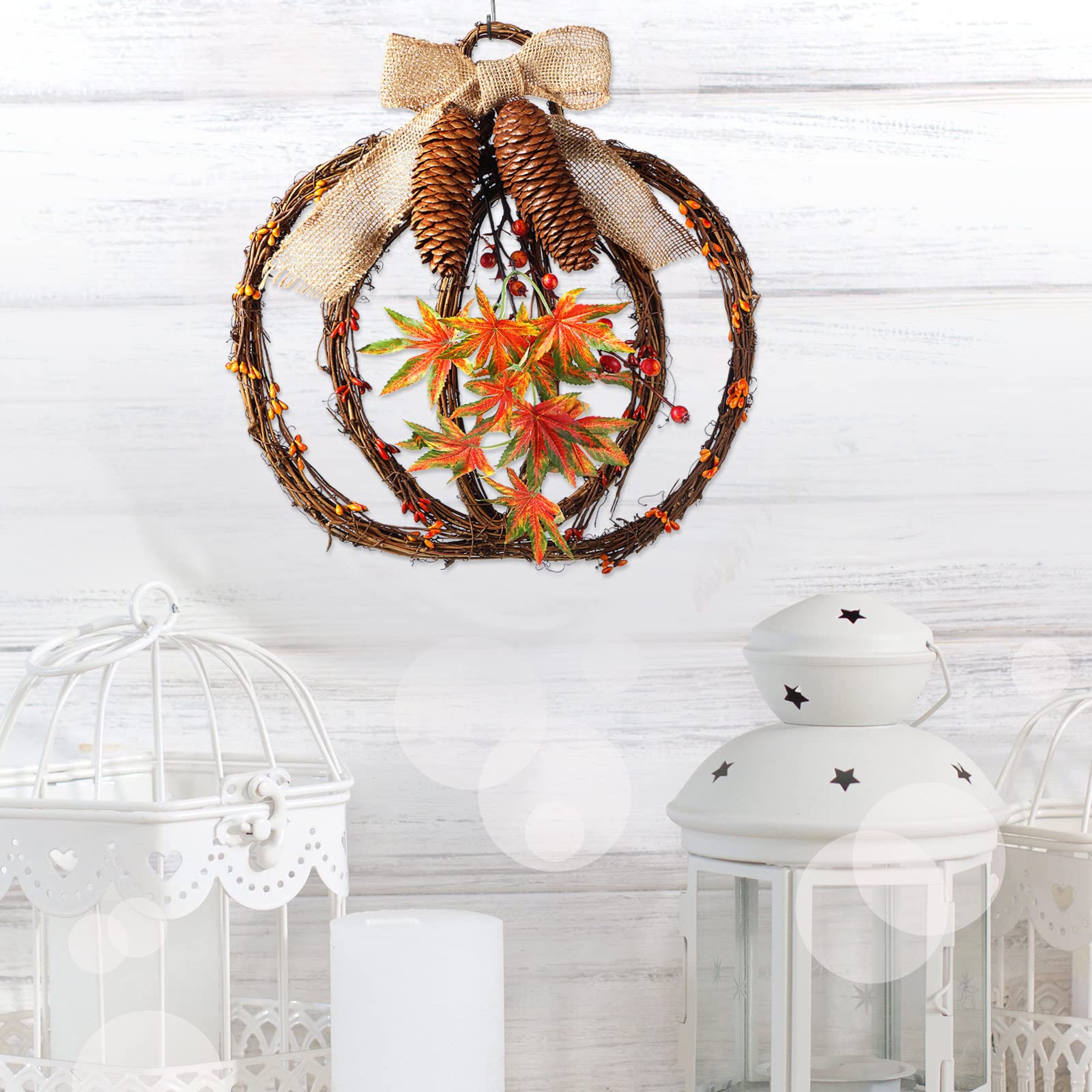 Fall Wreaths for Front Door Grapevine Pumpkin Wreath Thanksgiving Fall Door Decorations for Thanksgiving Autumn Harvest Festival