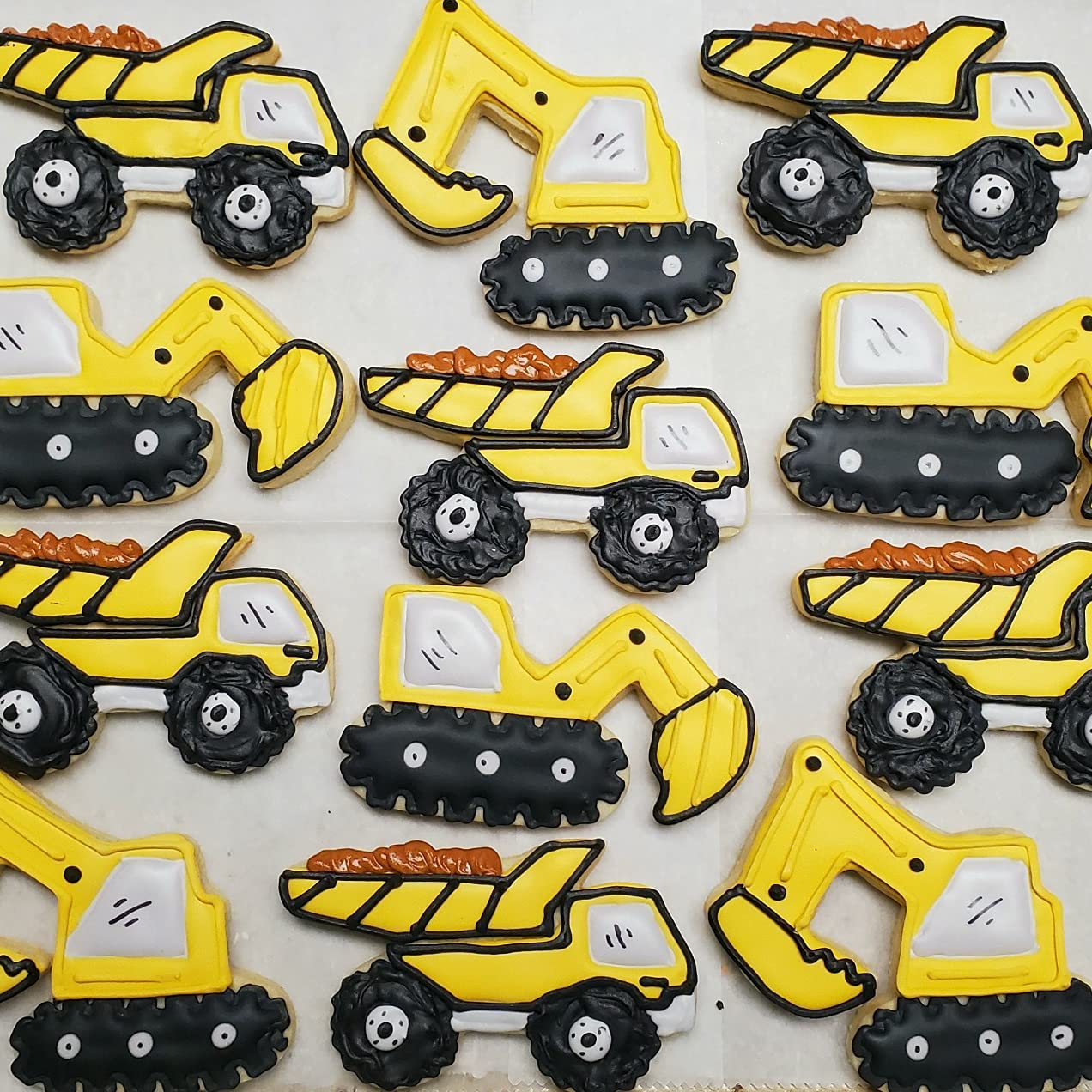 Construction Cookie Cutter Set-3 Inches-9 Piece- Excavator Digger Bulldozer Dump Truck Hammer Wrench Construction Tools Cutters